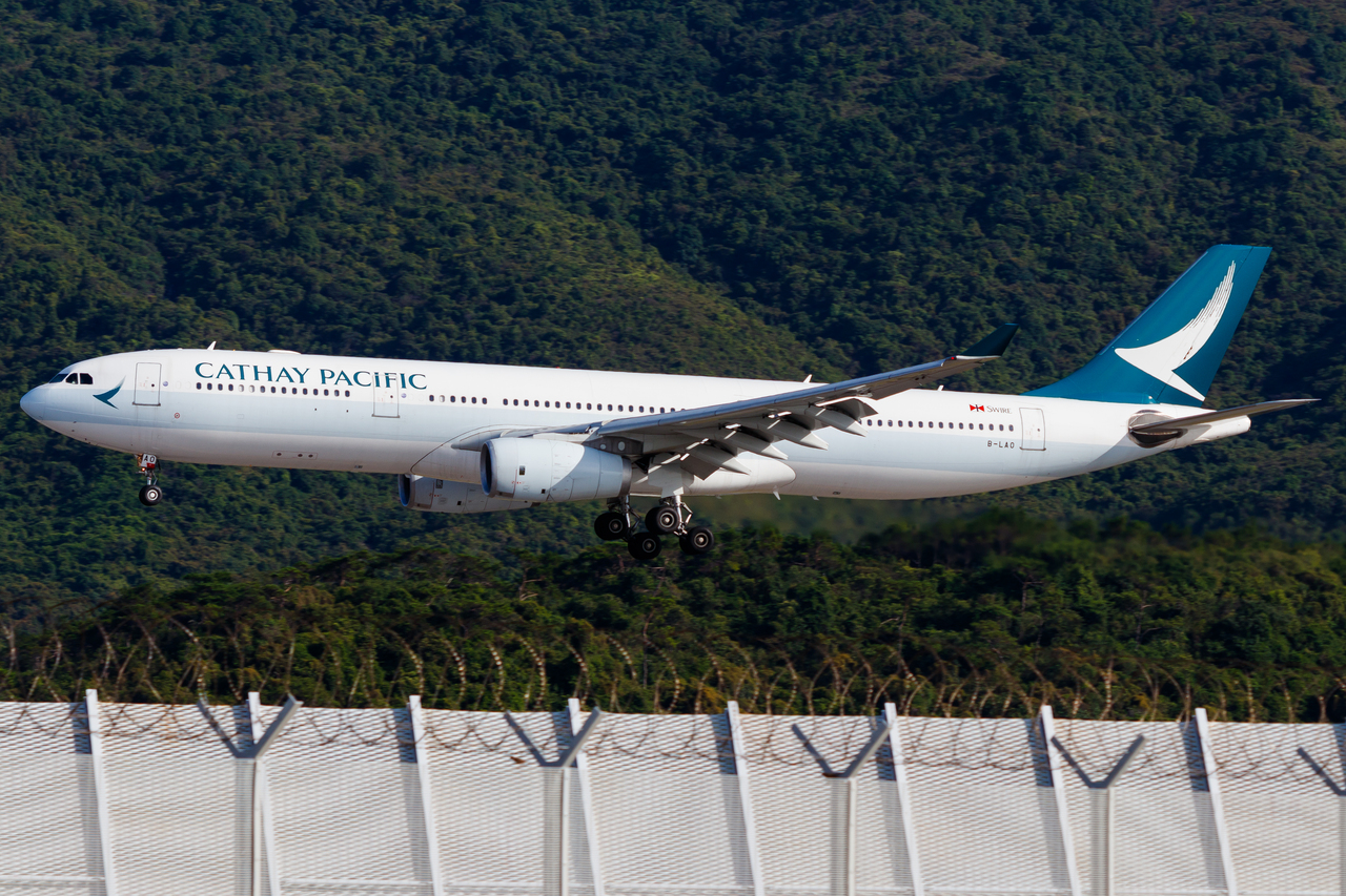 Full size: Cathay Pacific Airbus A330-300 B-LAO at Hong Kong International Airport