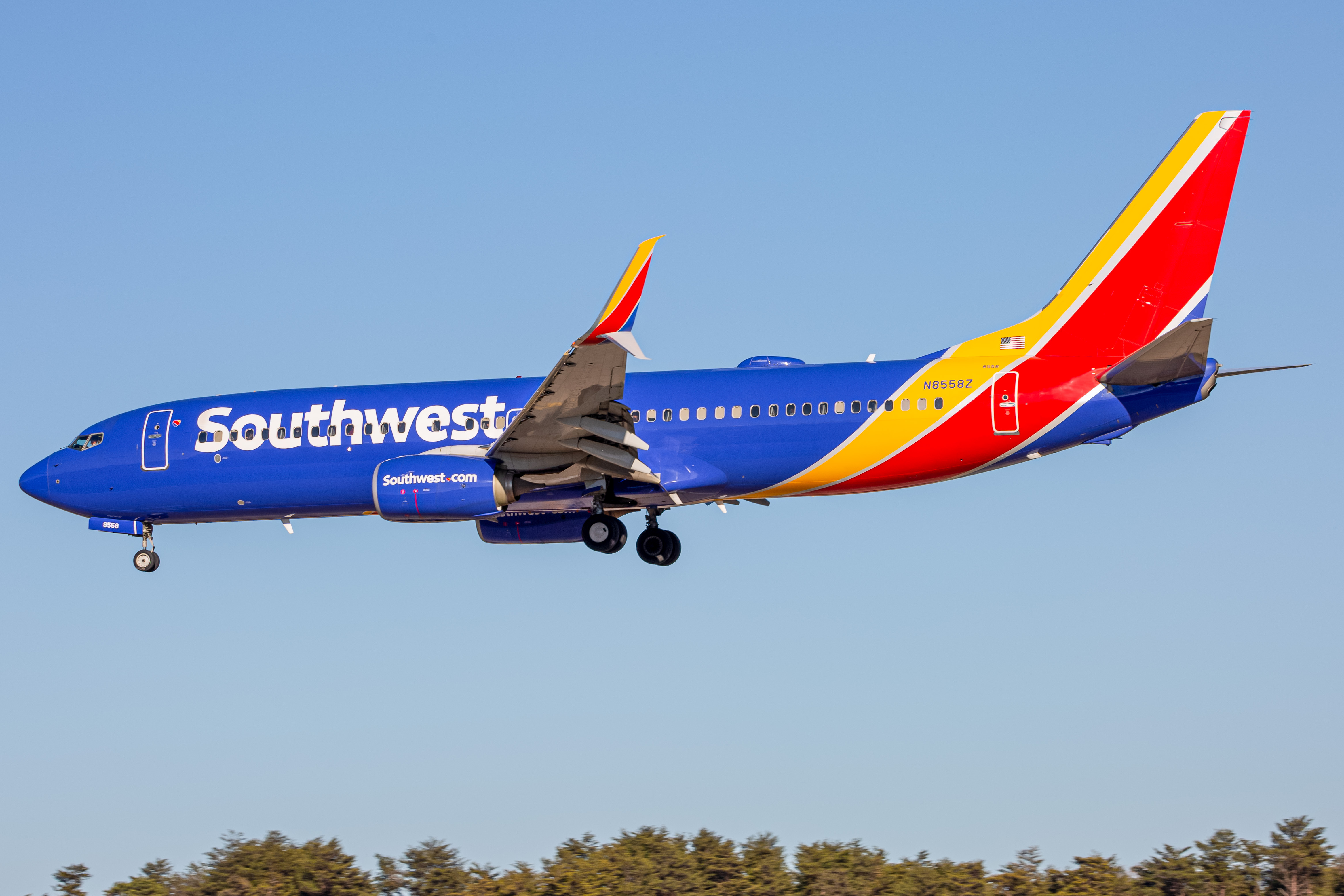 Full size: Southwest Airlines Boeing 737-800 N8558Z at Baltimore/Washington International Thurgood Marshall Airport