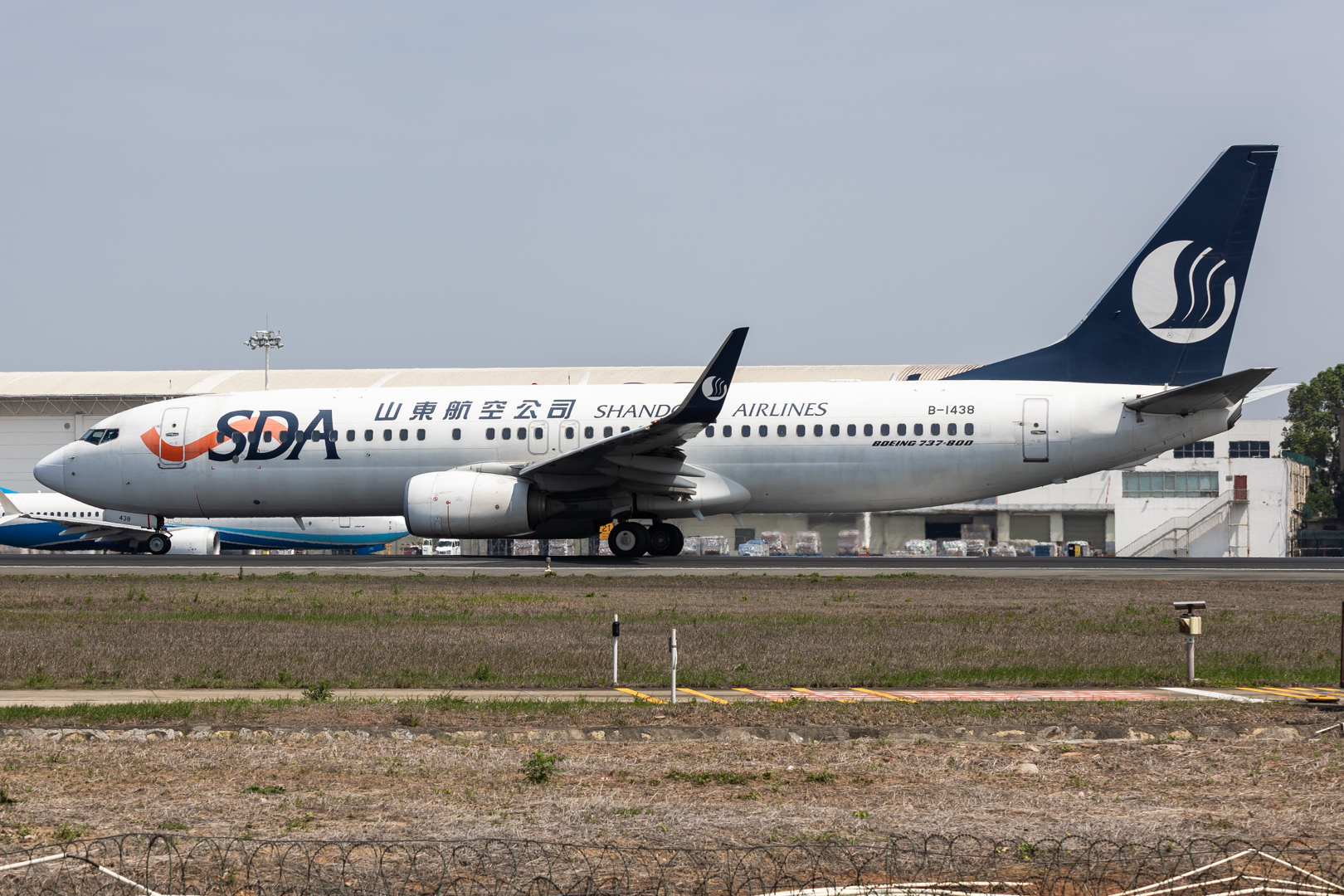 Full size: Shandong Airlines Boeing 737-800 B-1438 at Xiamen Gaoqi International Airport