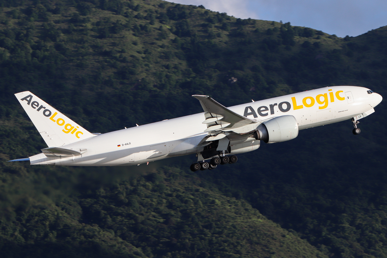 Full size: Aerologic Boeing 777-F D-AALB at Hong Kong International Airport