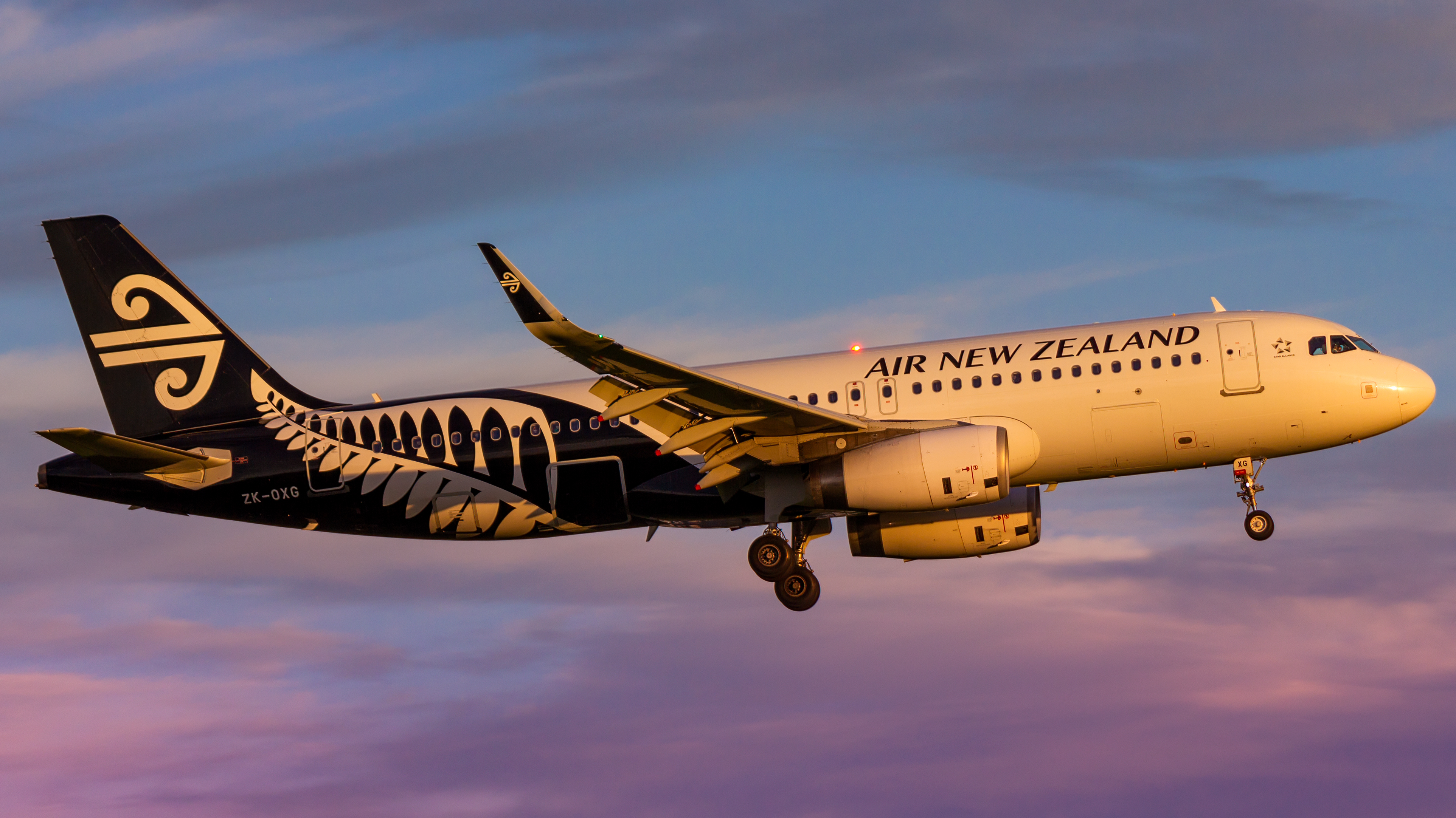 Full size: Air New Zealand Airbus A320 ZK-OXG at Christchurch International Airport