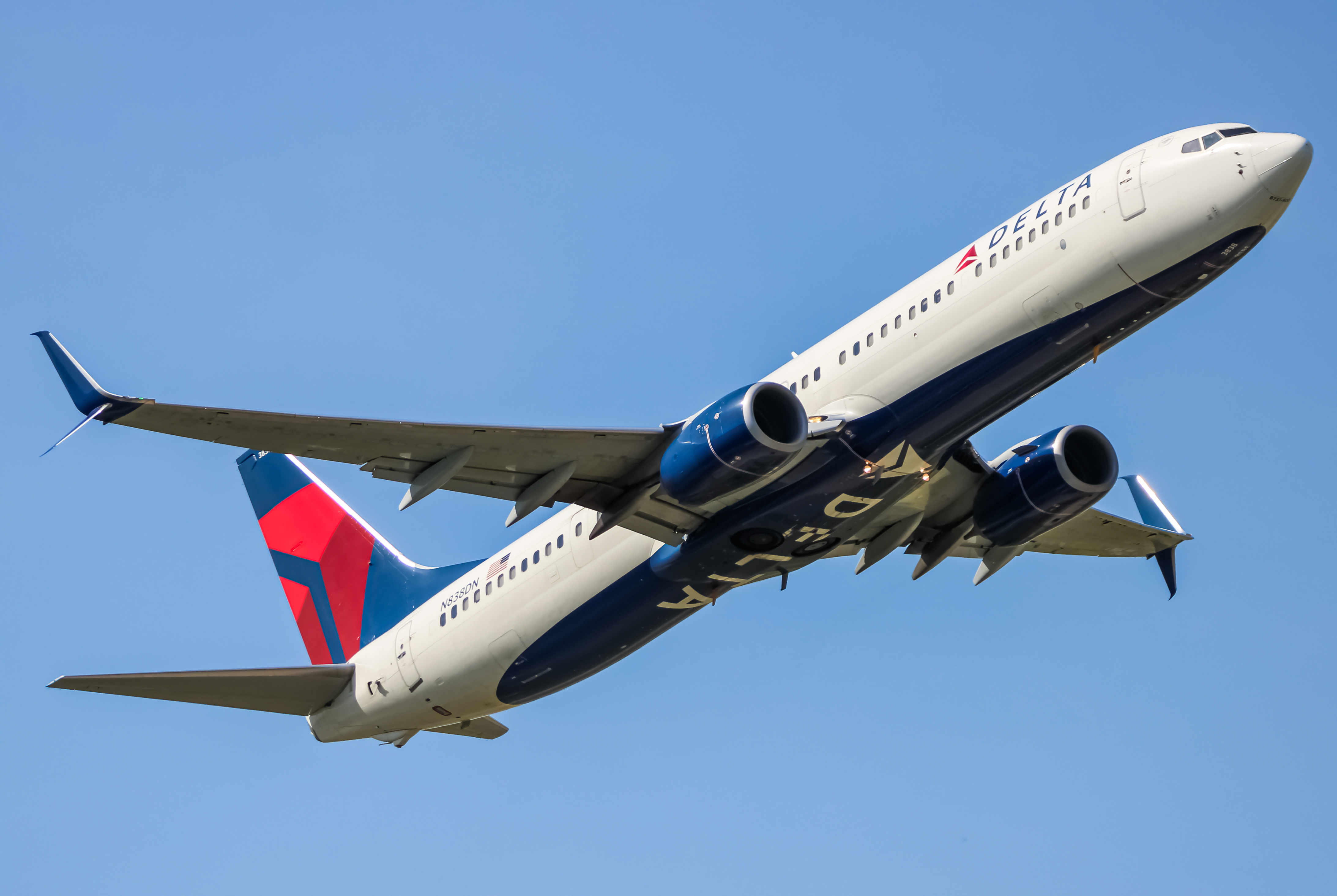 Full size: Delta Airlines Boeing 737-900ER N838DN at Baltimore/Washington International Thurgood Marshall Airport