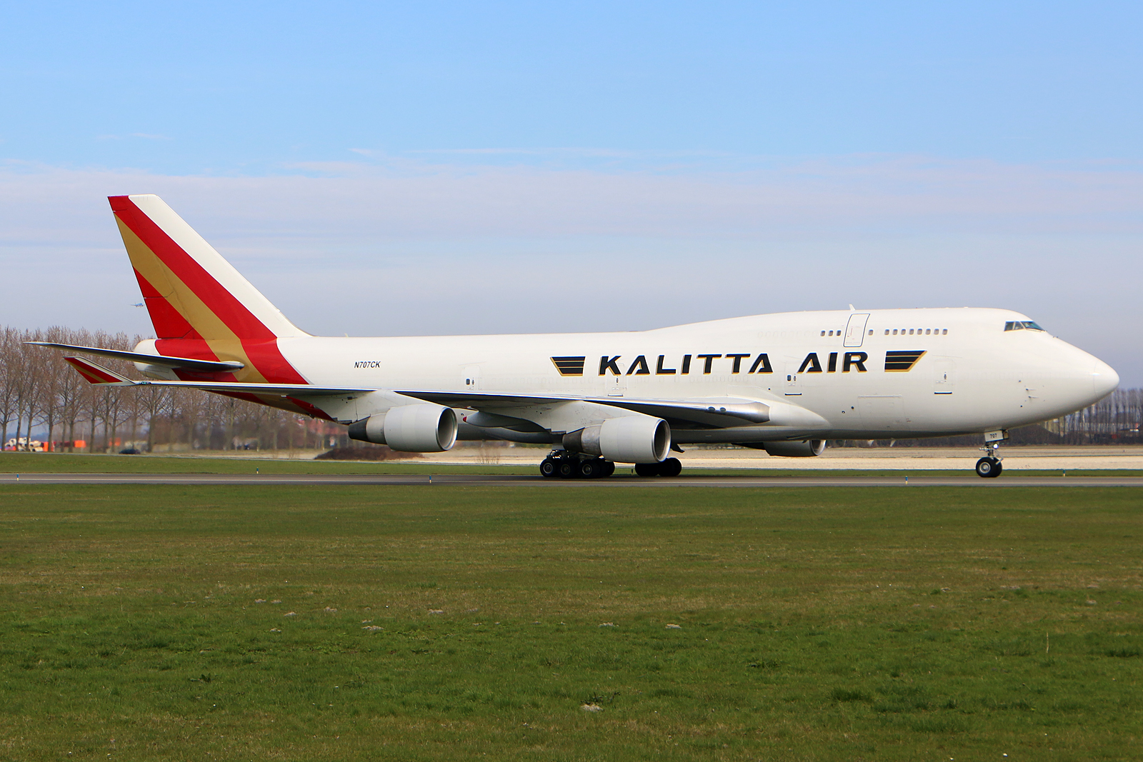 Full size: Kalitta Air Boeing 747-400F N707CK at Amsterdam Schiphol Airport