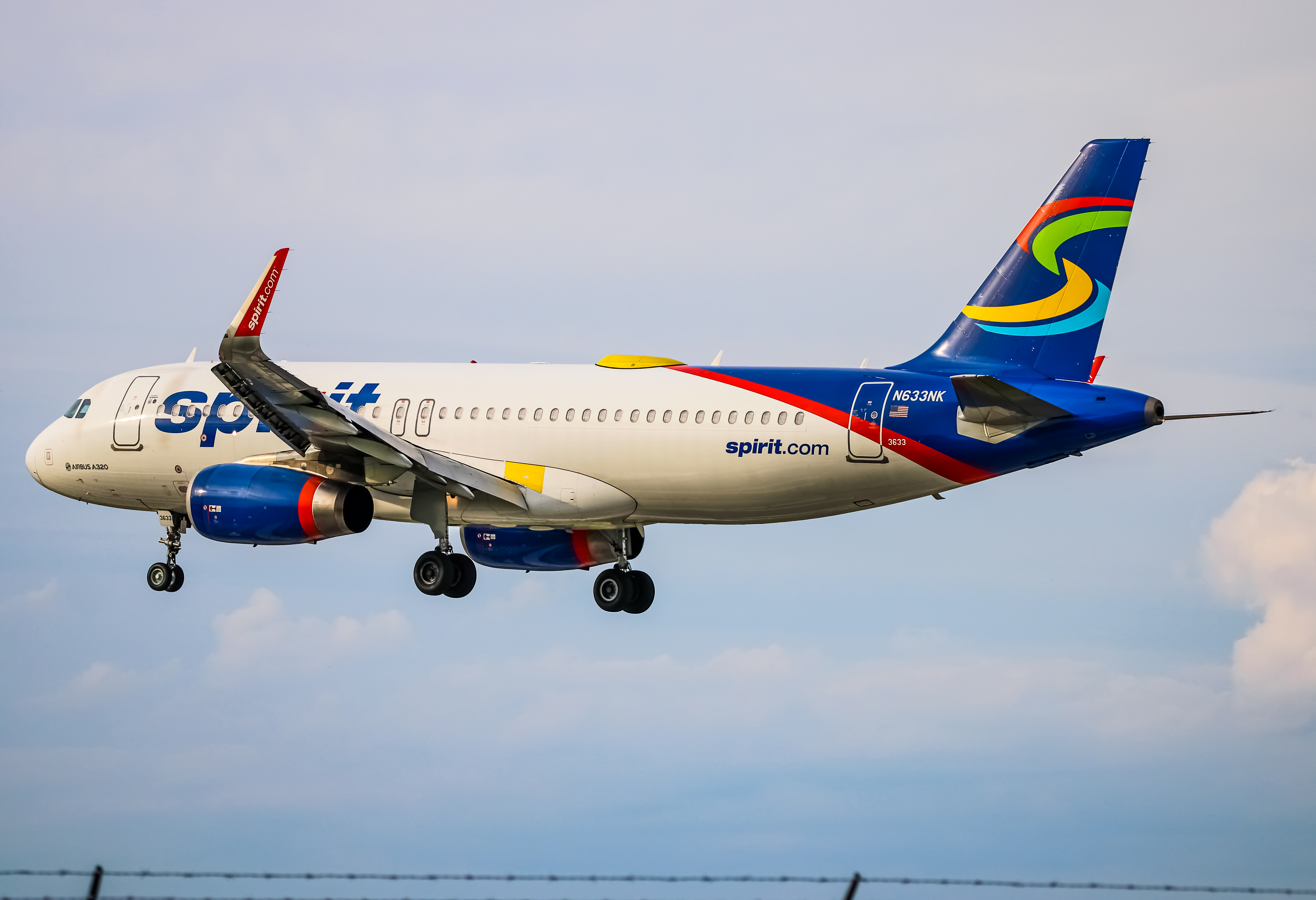 Full size: Spirit Airlines Airbus A320 N633NK at Baltimore/Washington International Thurgood Marshall Airport