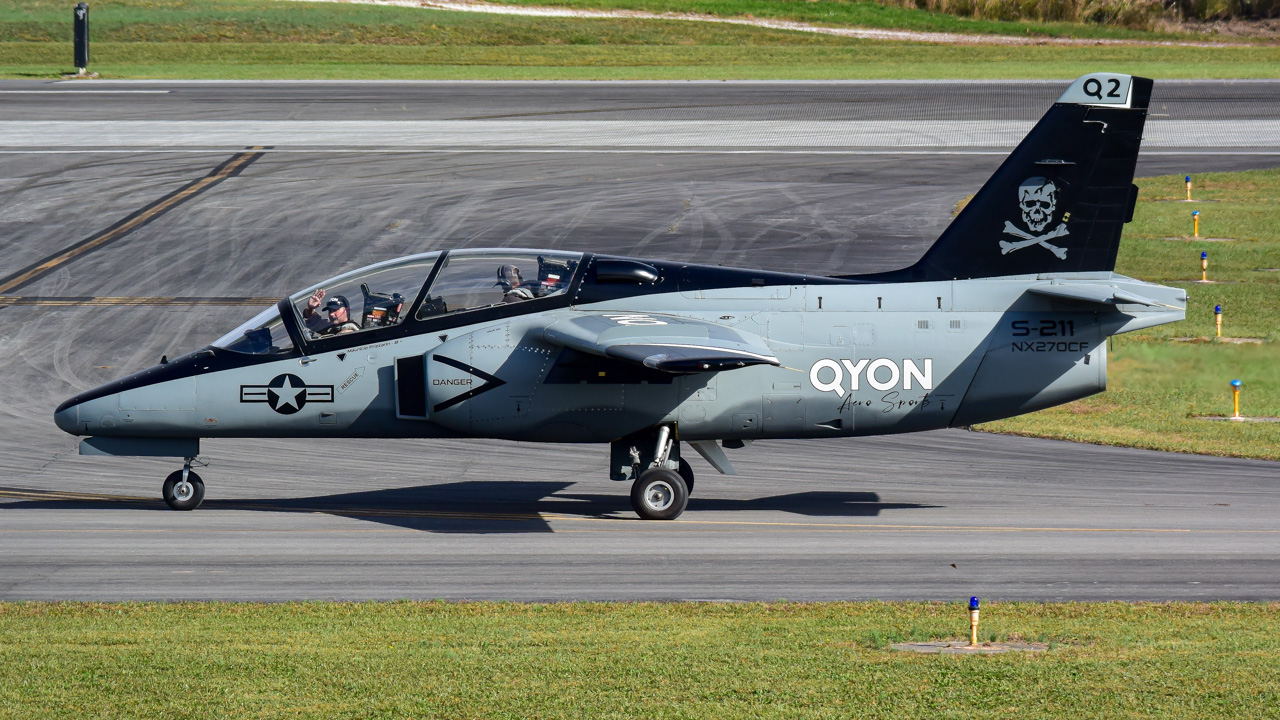 Full size: PRIVATE Aero Marchetti S-211 NX270CF at Rome Richard B. Russell Airport