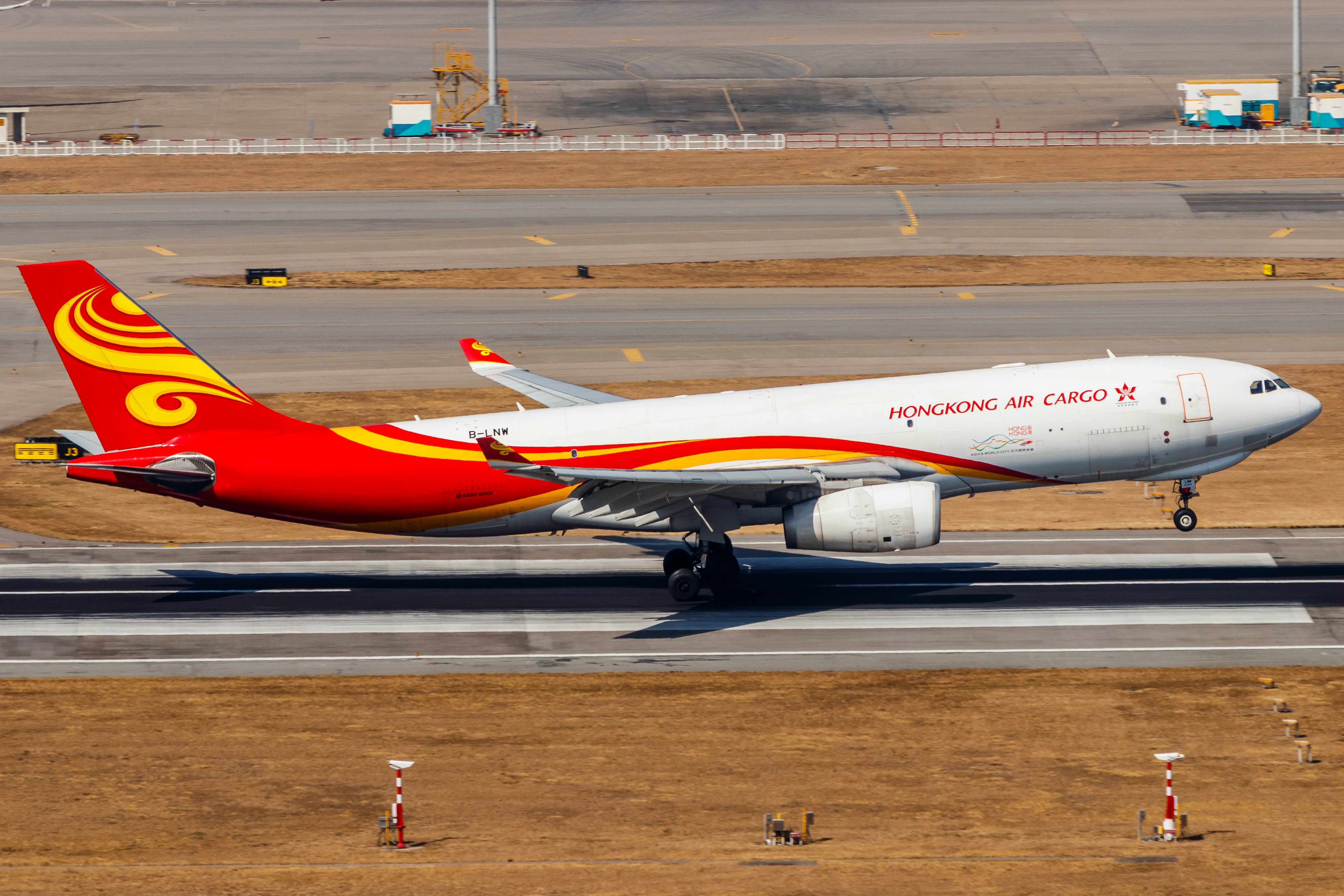 Full size: Hong Kong Air Cargo Airbus A330-200F B-LNW at Hong Kong International Airport