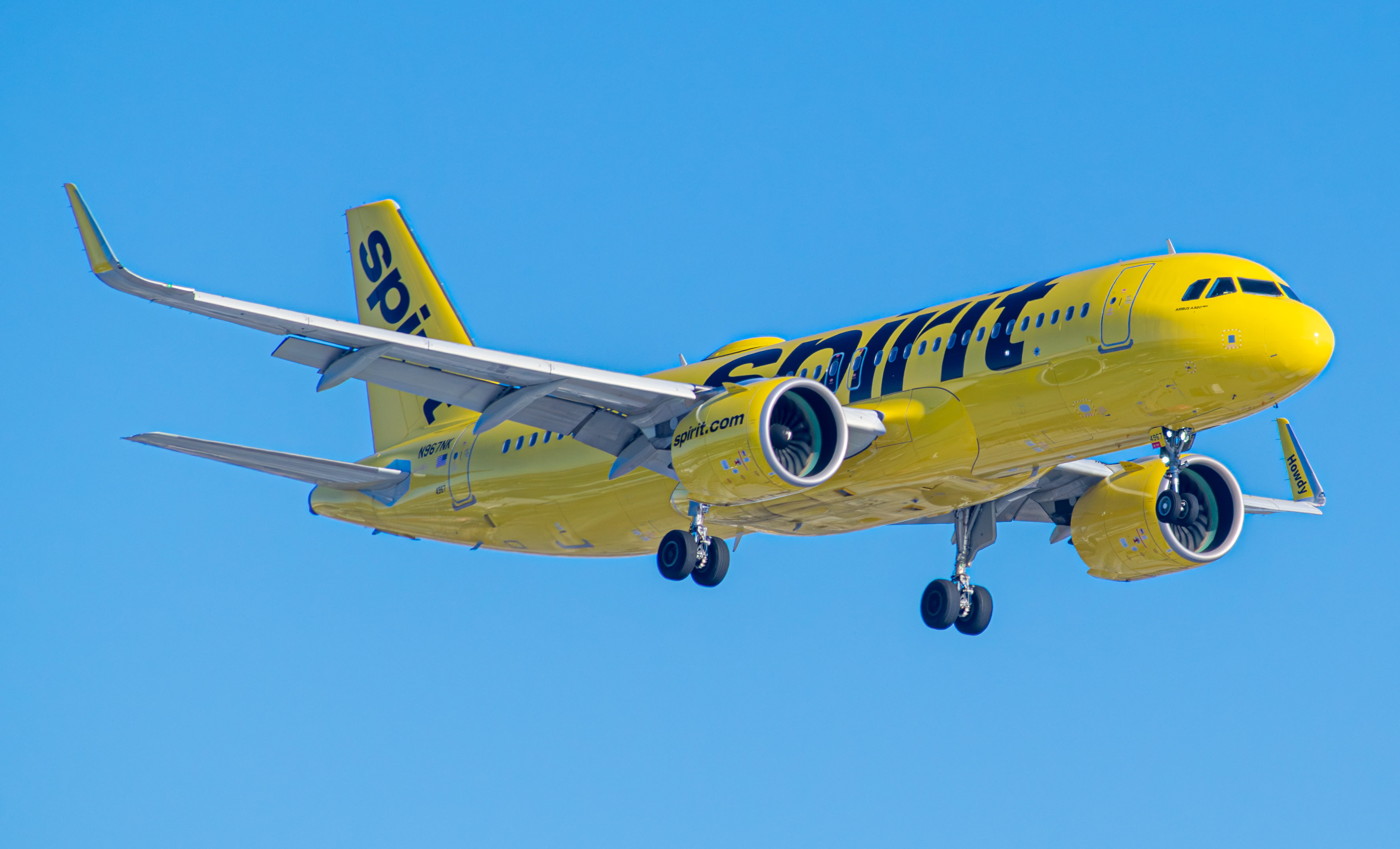 Full size: Spirit Airlines Airbus A320NEO N967NK at Newark Liberty International Airport