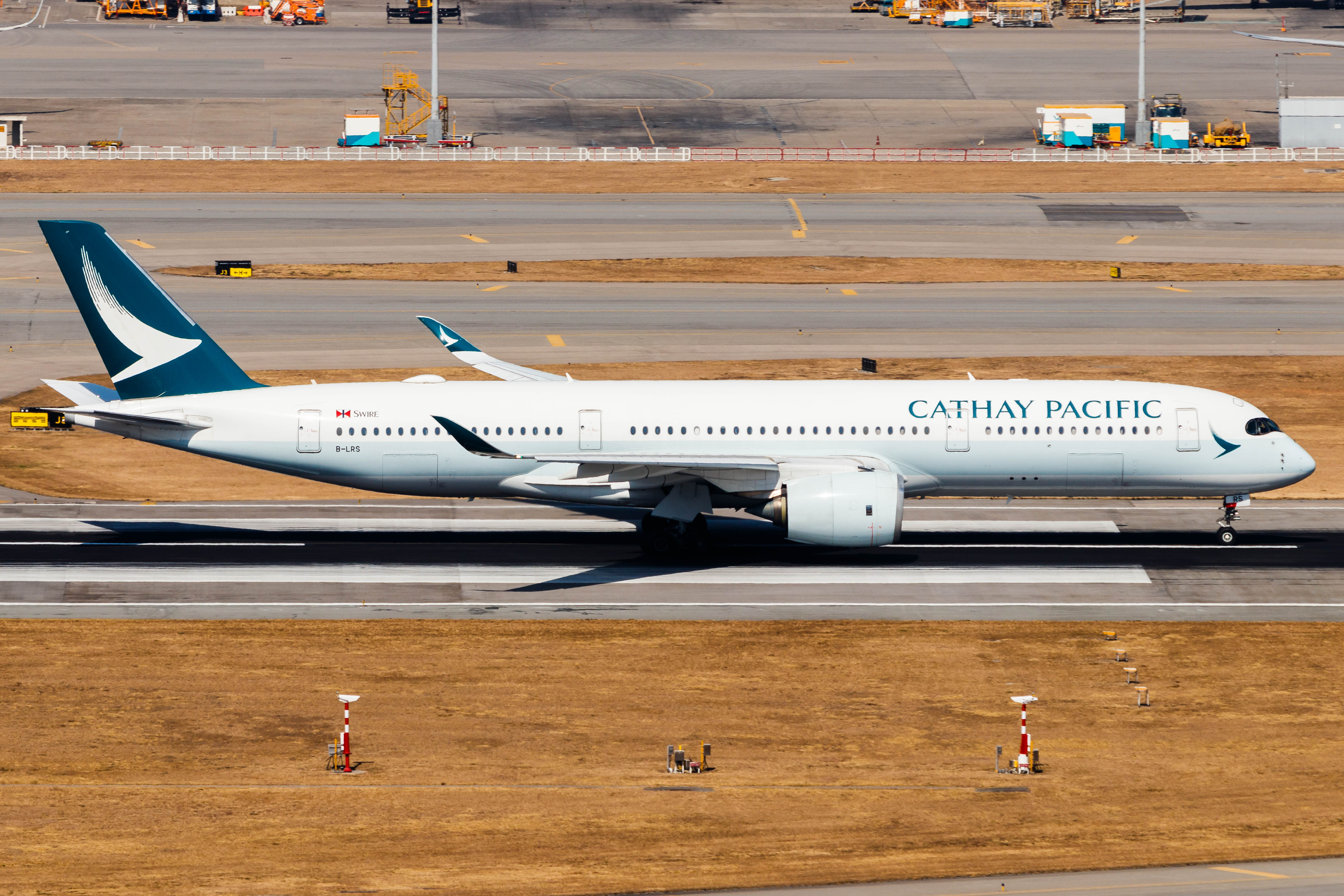Full size: Cathay Pacific Airbus A350-900 B-LRS at Hong Kong International Airport