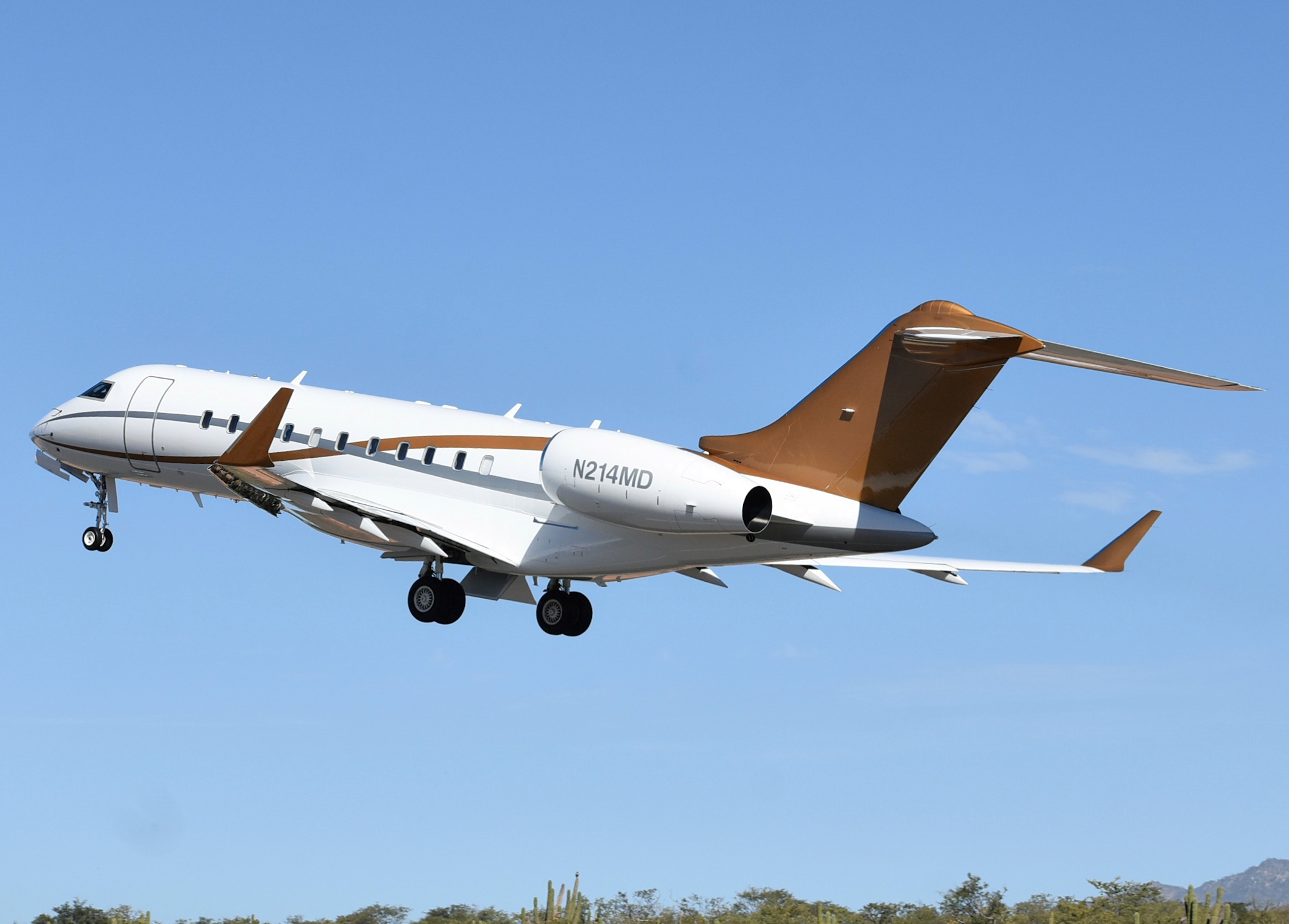 Full size: PRIVATE Bombardier Global 5000 N214MD at Aeropuerto de Cabo San Lucas Internacional