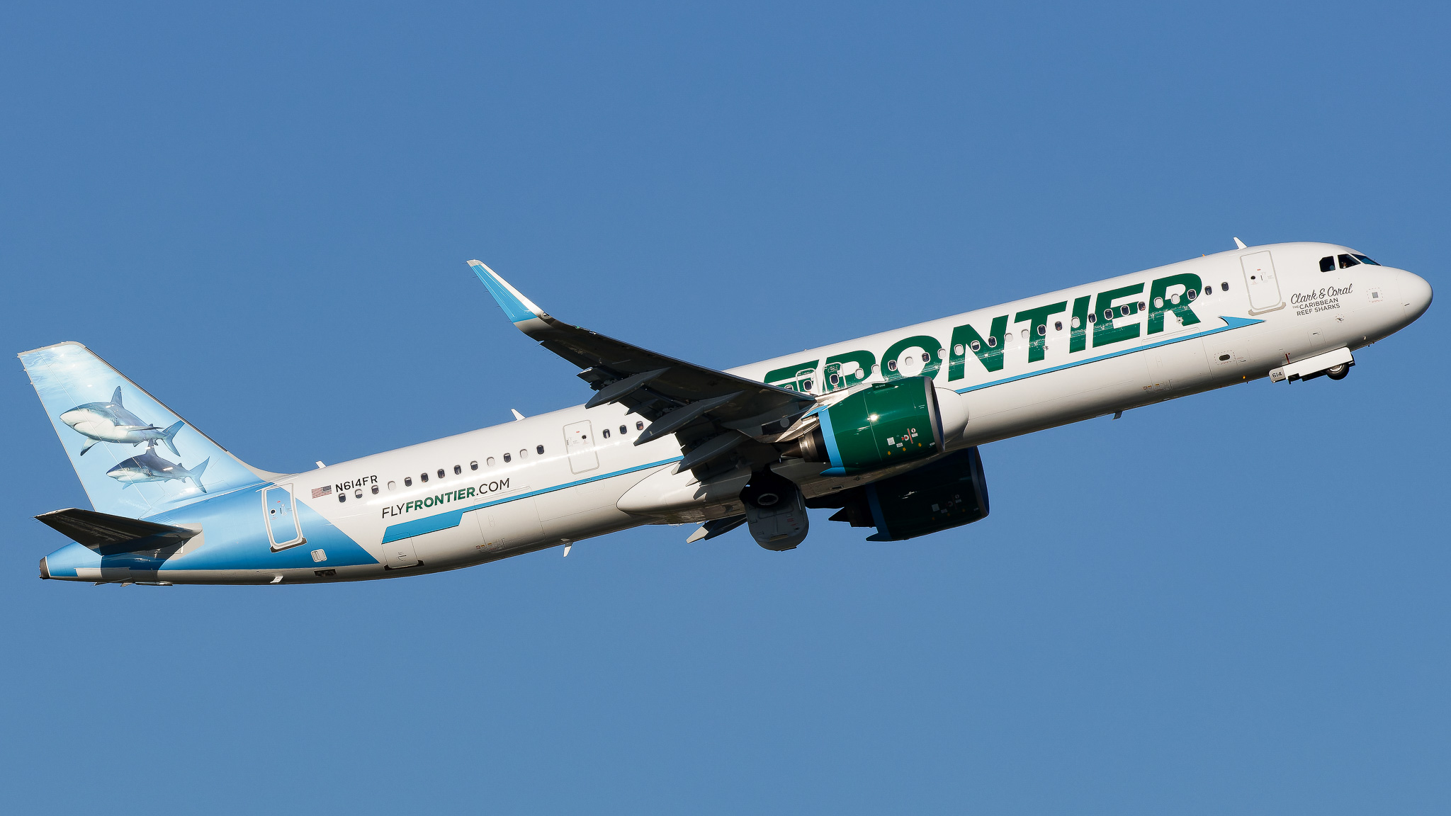 Full size: Frontier Airlines Airbus A321NEO N614FR at Tampa International Airport