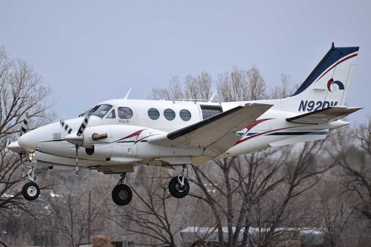 Full size: PRIVATE Beechcraft King Air E90 N92DV at Vance Brand Airport