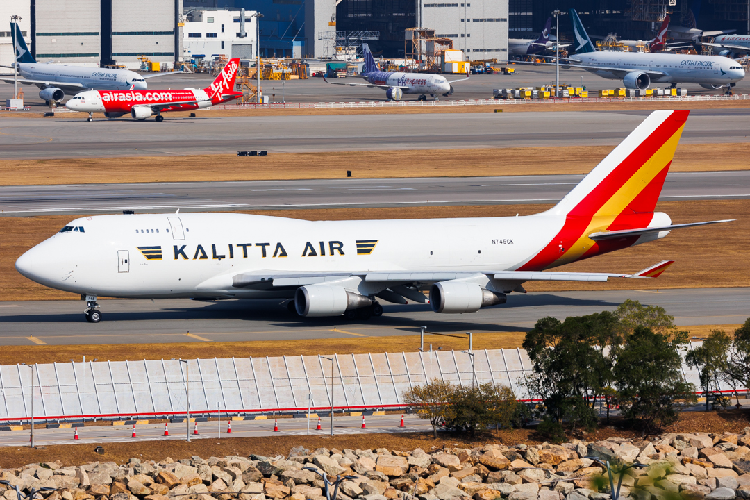 Full size: Kalitta Air Boeing 747-400F N745CK at Hong Kong International Airport