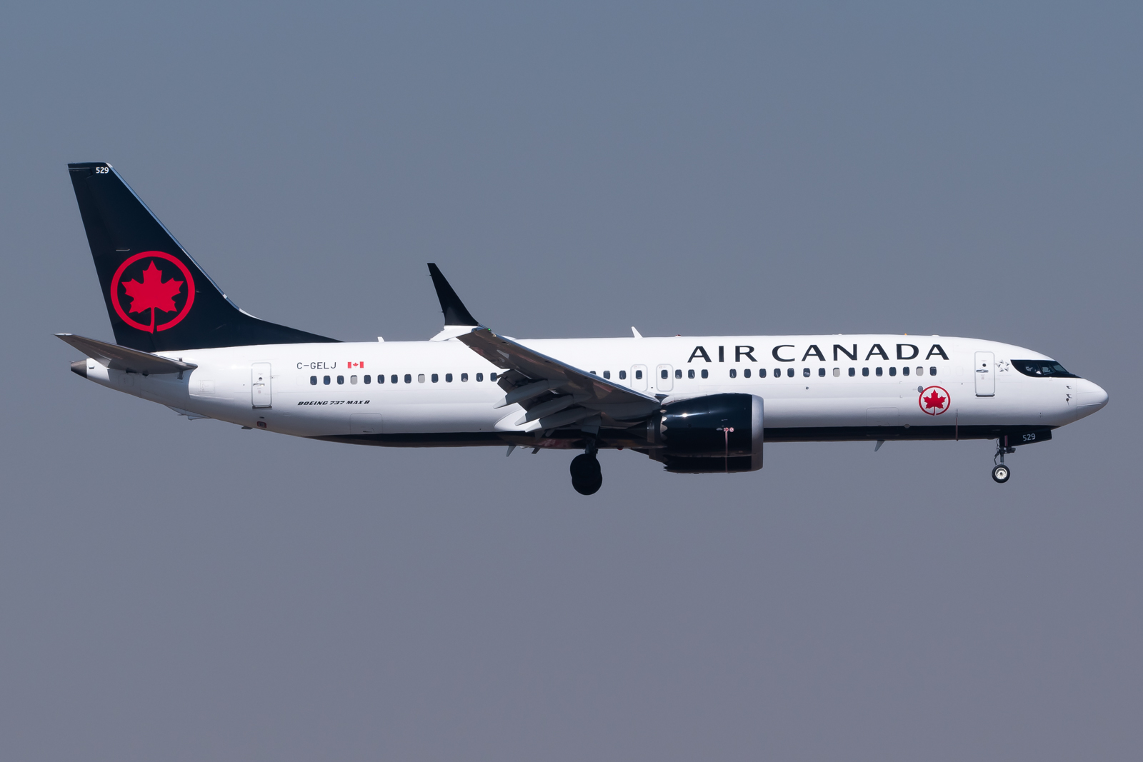 Full size: Air Canada Boeing 737 MAX 8 C-GELJ at Mexico City International Airport