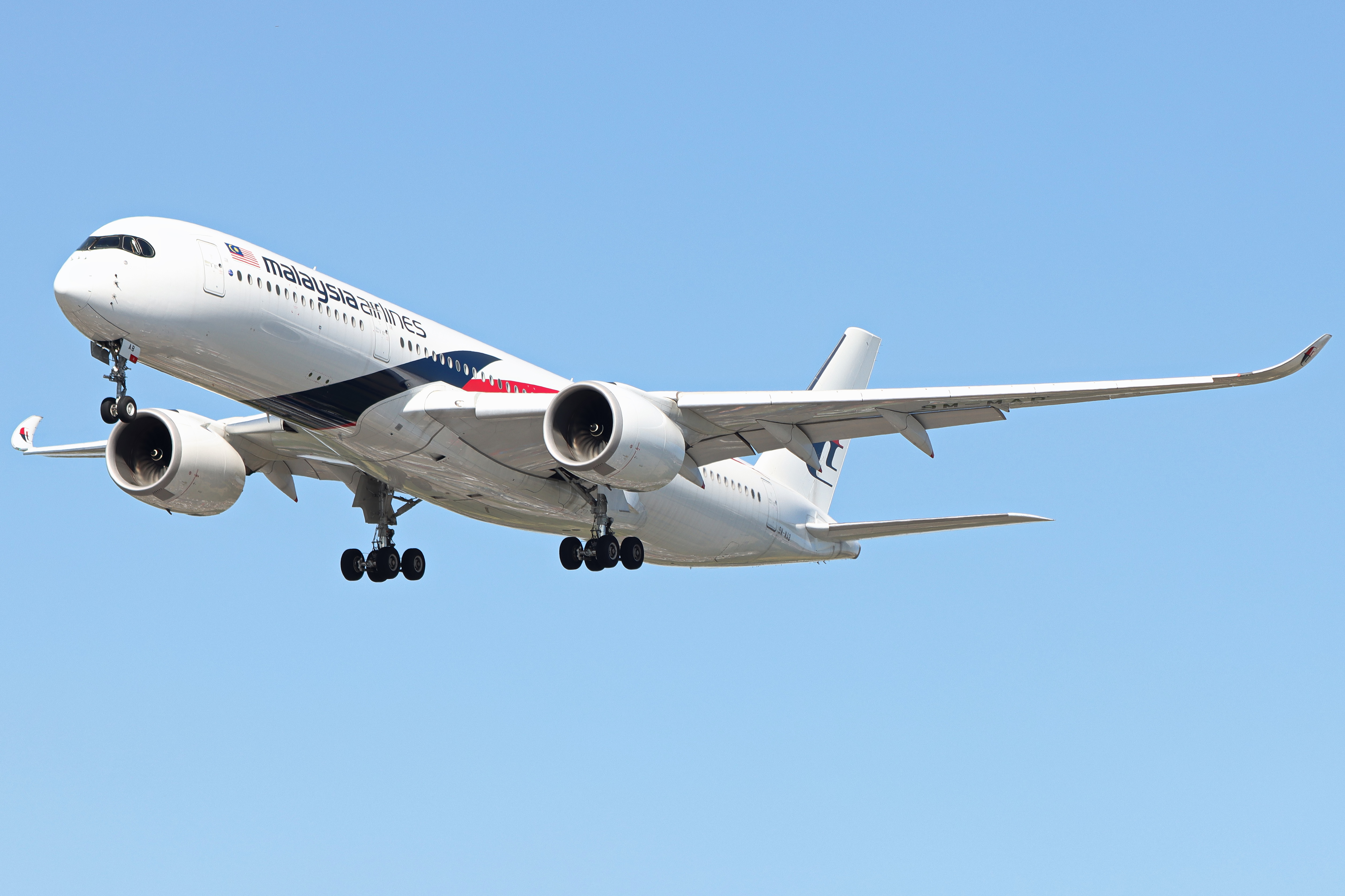 Full size: Malaysia Airlines Airbus A350-900 9M-MAB at London Heathrow International Airport