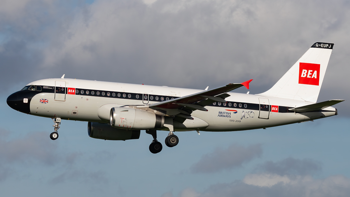Full size: British Airways Airbus A319 G-EUPJ at London Heathrow International Airport