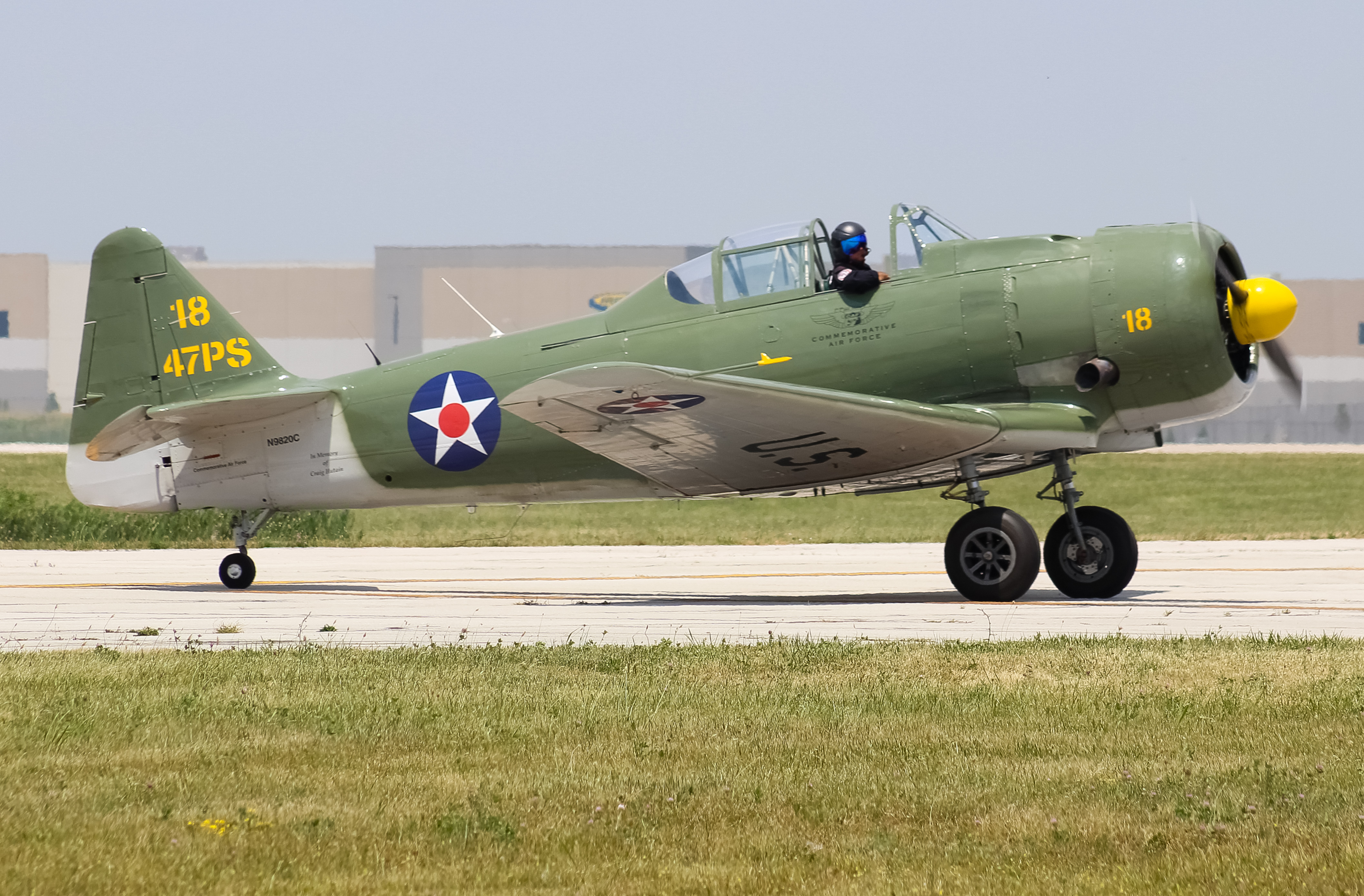 Full size: PRIVATE  North American T-6 Texan N9820C at James M Cox Dayton International Airport
