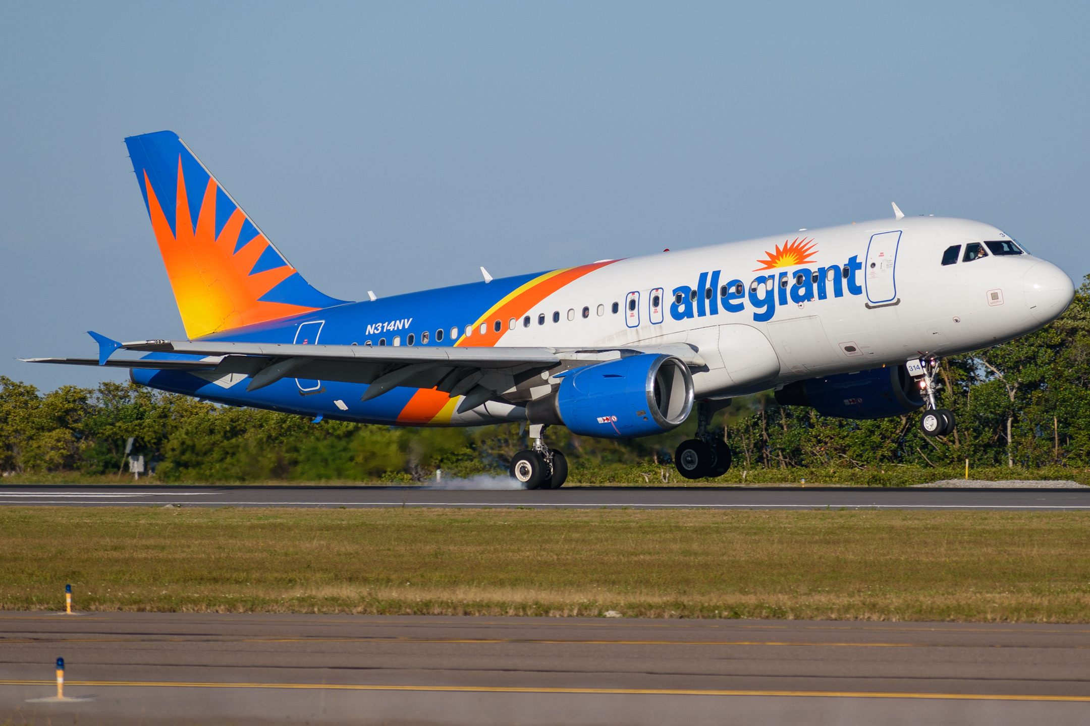 Full size: Allegiant Air Airbus A319 N314NV at St. Petersburg Clearwater International Airport