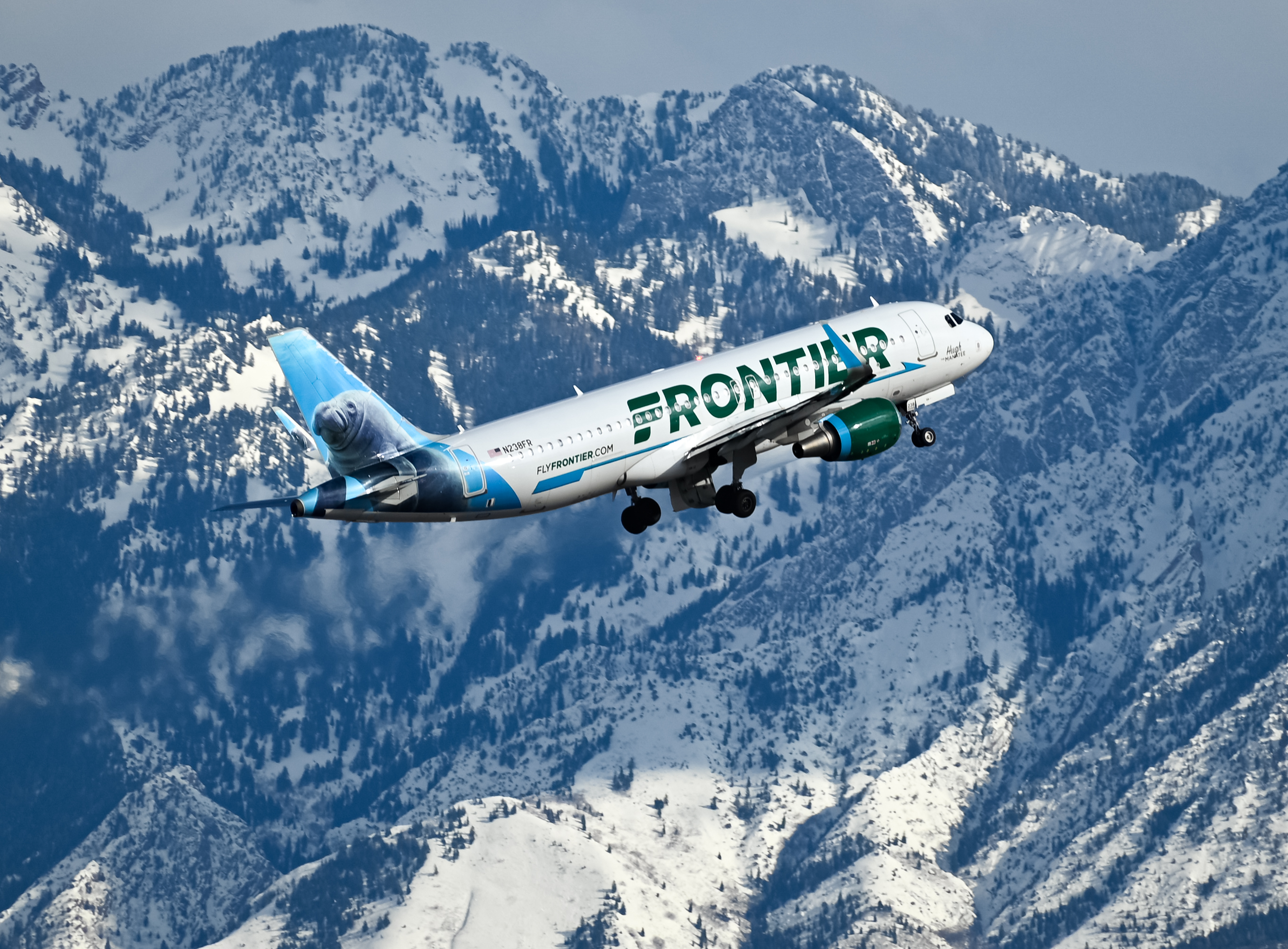 Full size: Frontier Airlines Airbus A320 N238FR at Salt Lake City International Airport