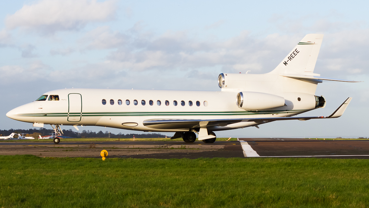 Full size: Bernie Ecclestone Falcon 7x M-REEE at London Biggin Hill Airport