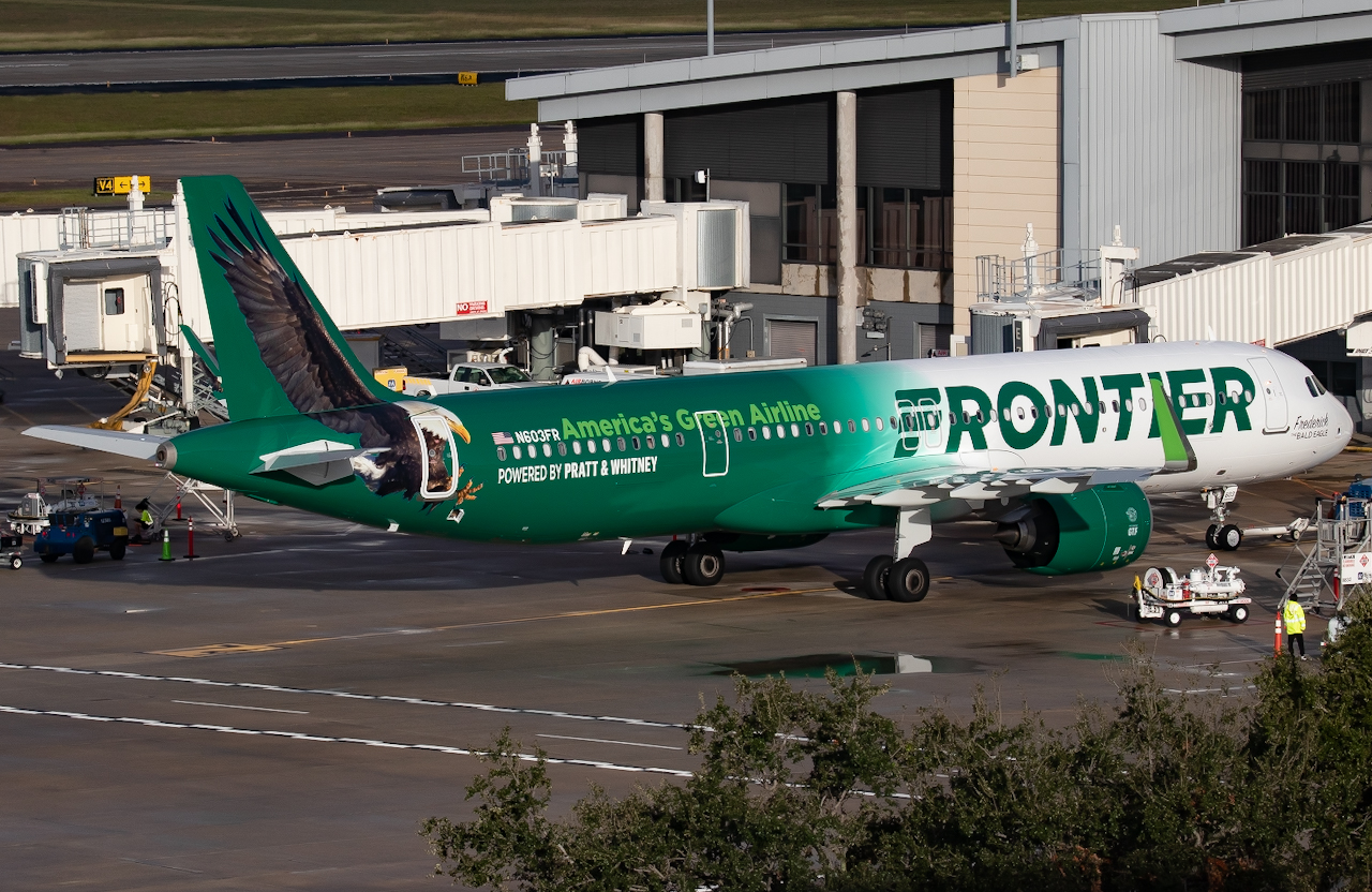 Full size: Frontier Airlines Airbus A321NEO N603FR at Tampa International Airport