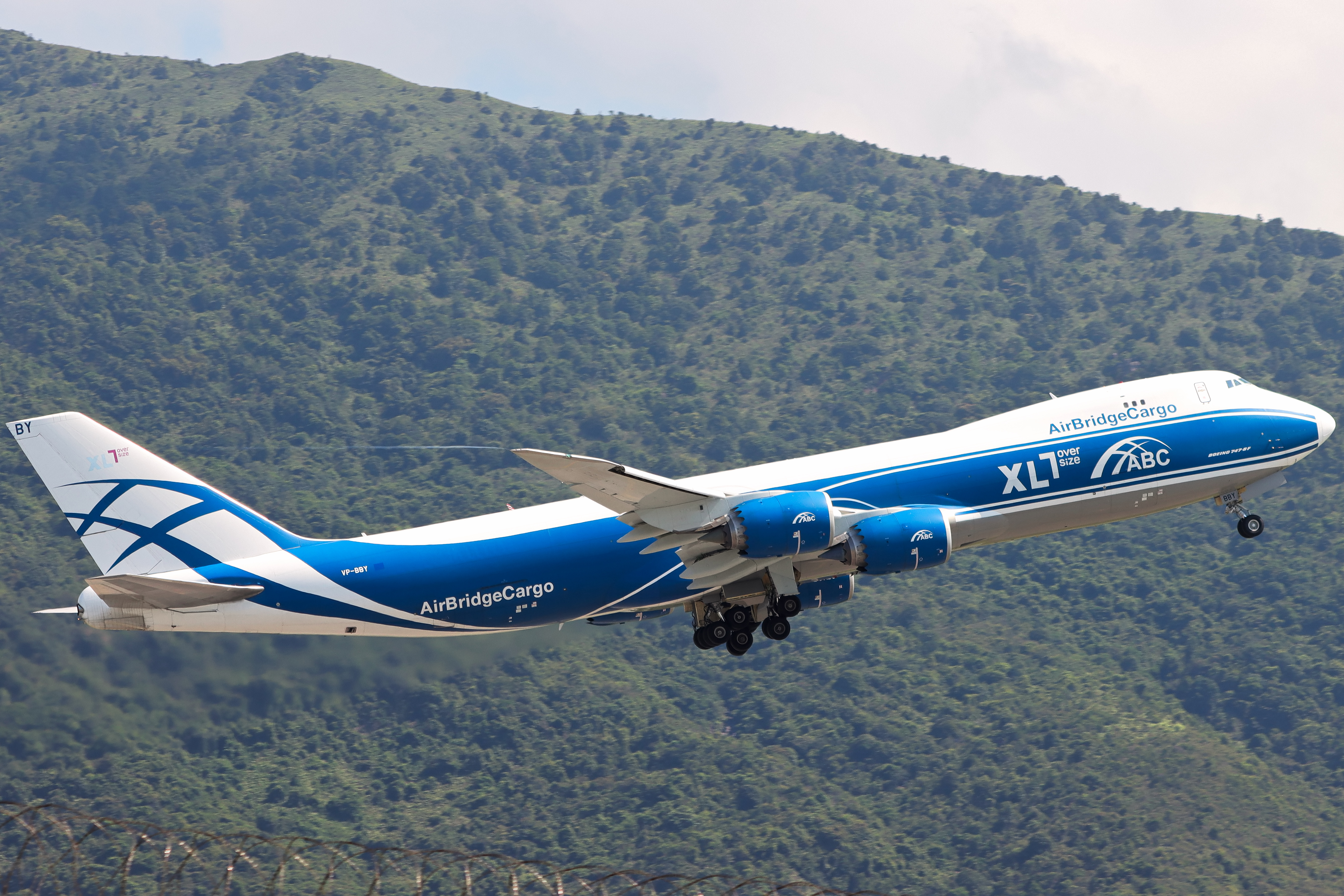 Full size: AirBridge Cargo Boeing 747-8F VP-BBY at Hong Kong International Airport