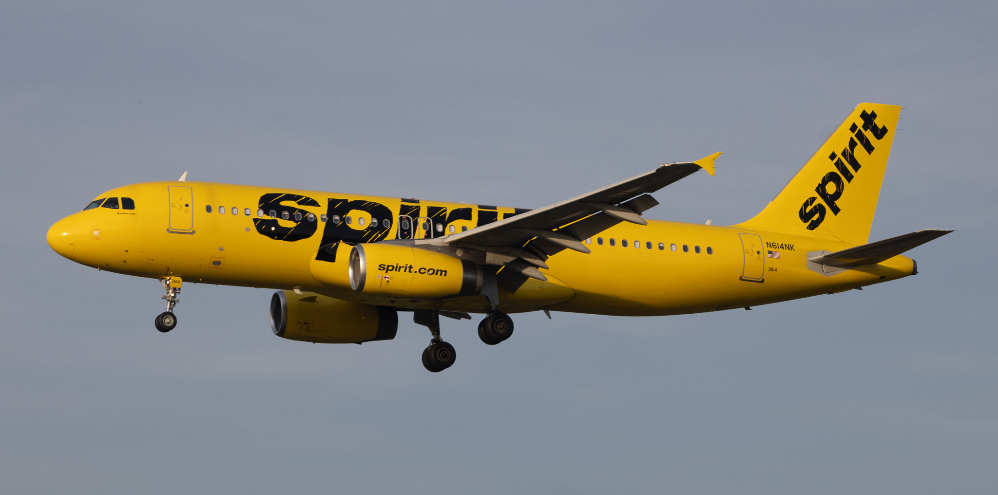 Full size: Spirit Airlines Airbus A320 N614NK at Baltimore/Washington International Thurgood Marshall Airport