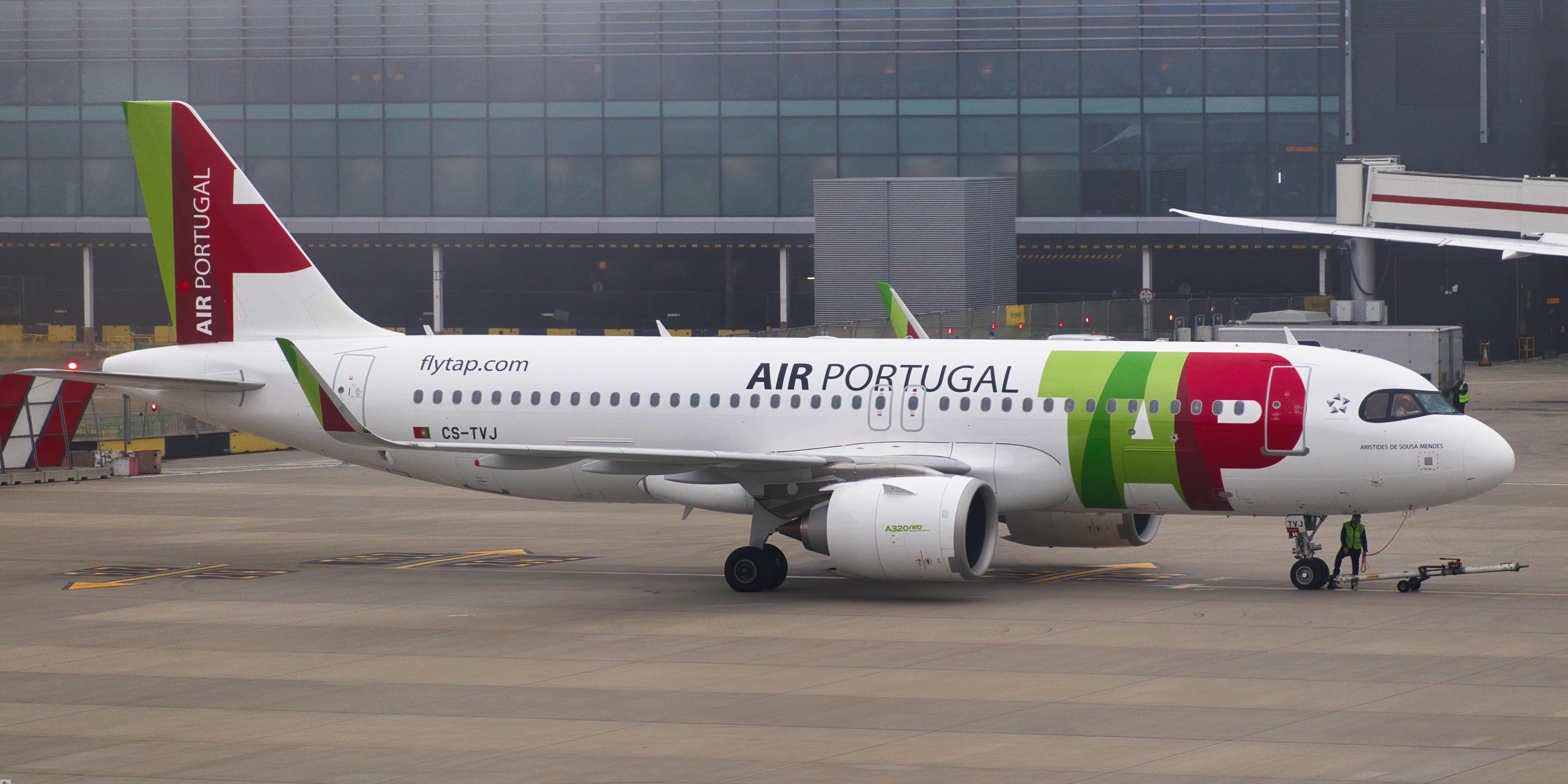 Full size: TAP Air Portugal Airbus A320NEO CS-TVJ at London Heathrow International Airport