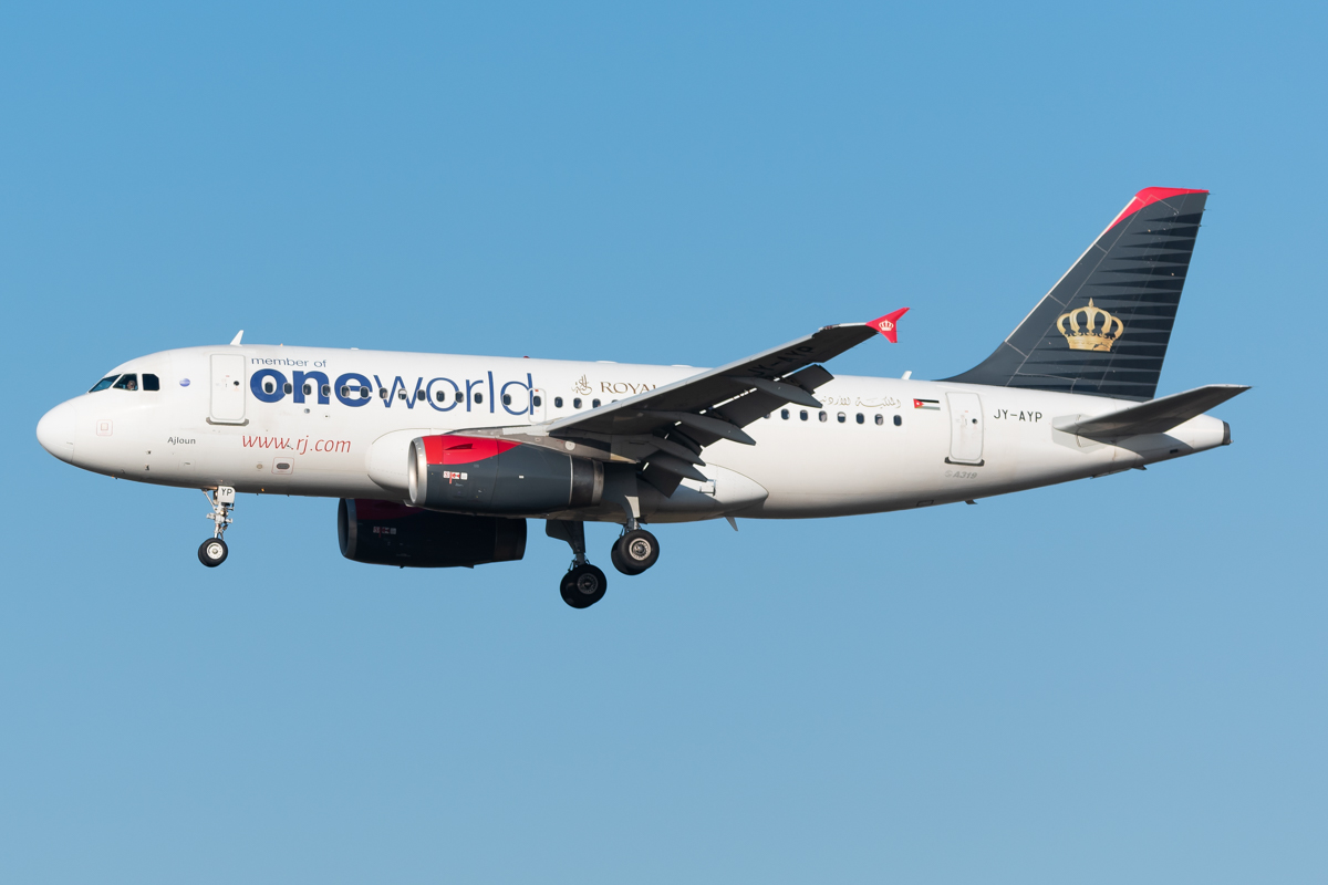 Full size: Royal Jordanian Airbus A319 JY-AYP at Frankfurt International Airport