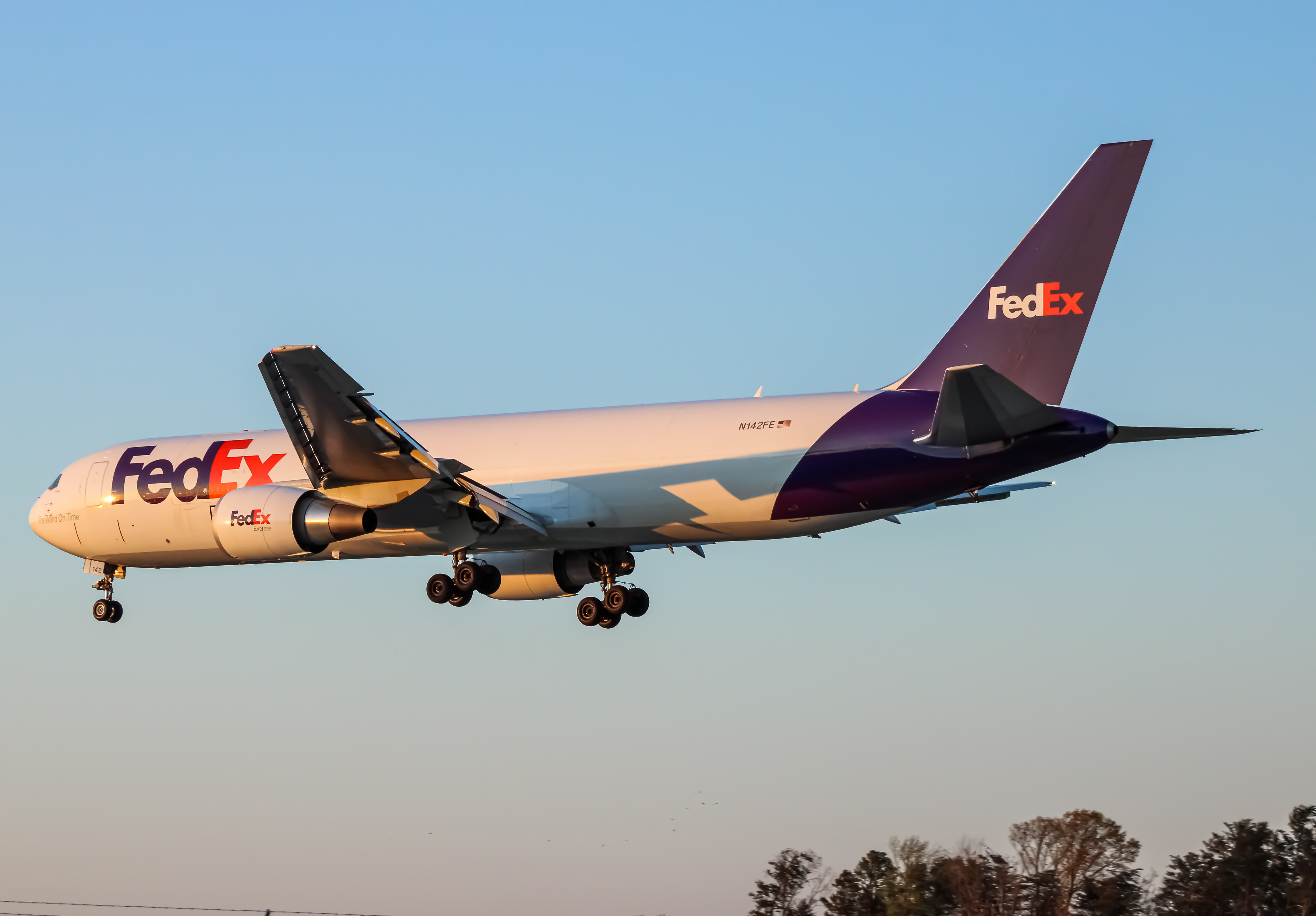 Full size: FedEx Boeing 767-300F N142FE at Baltimore/Washington International Thurgood Marshall Airport