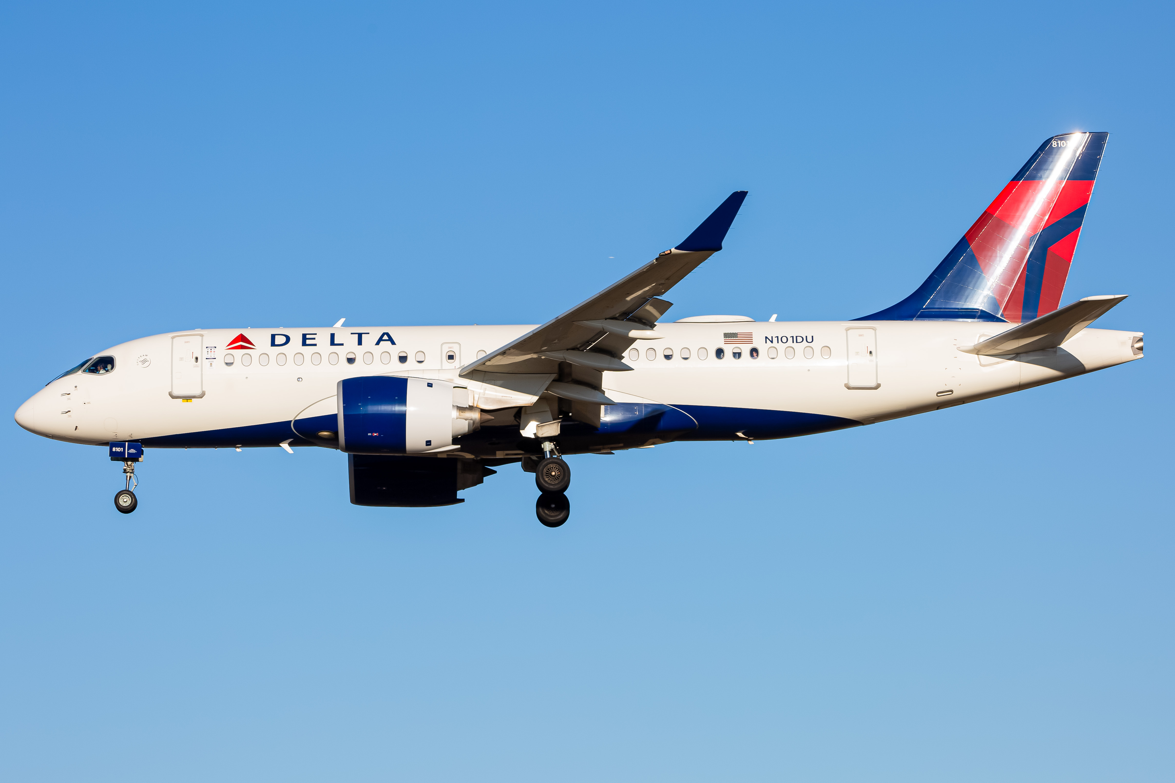 Full size: Delta Airlines Airbus A220-100 N101DU at Baltimore/Washington International Thurgood Marshall Airport