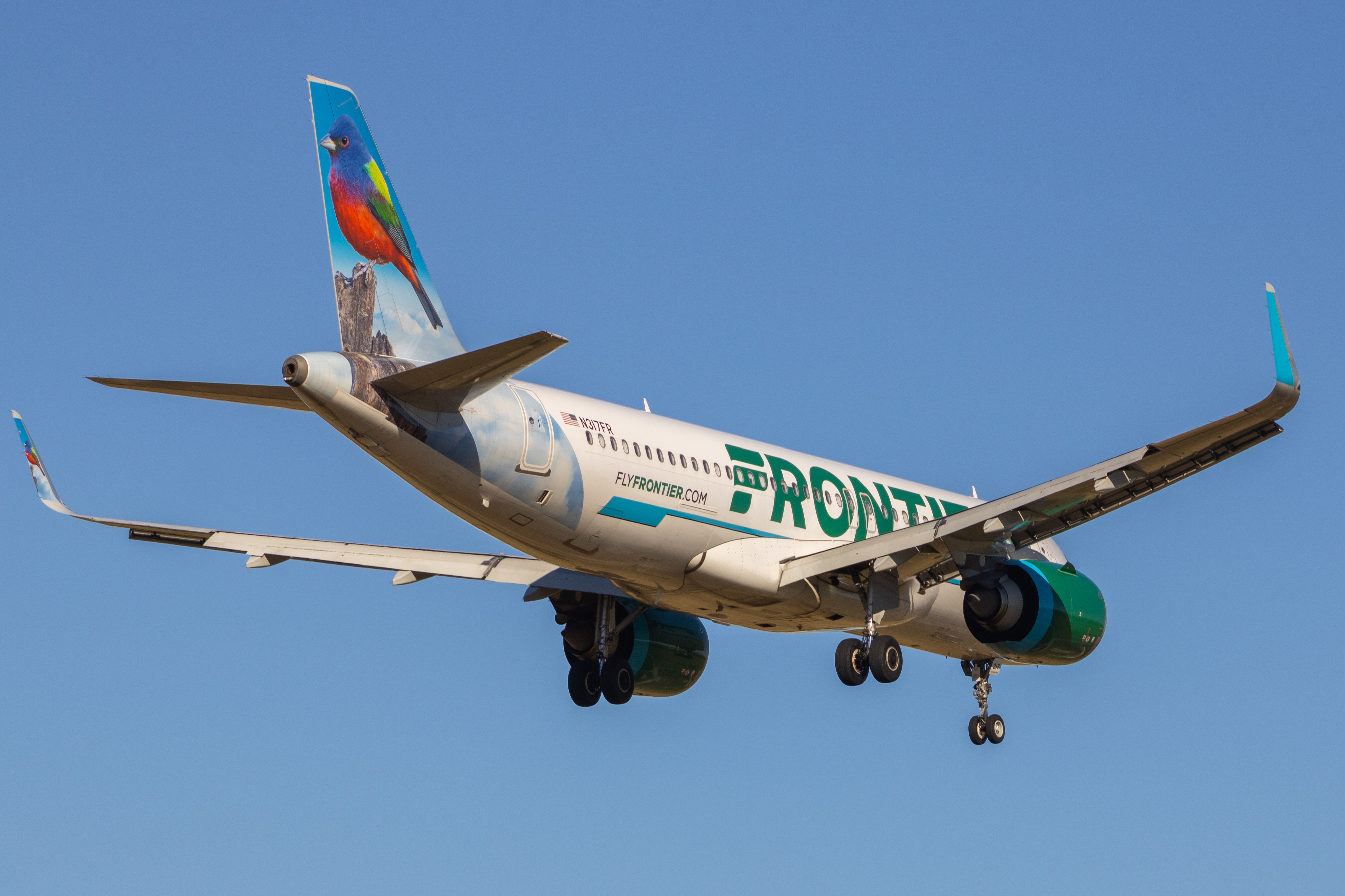Full size: Frontier Airlines Airbus A320NEO N317FR at Dallas-Fort Worth International Airport