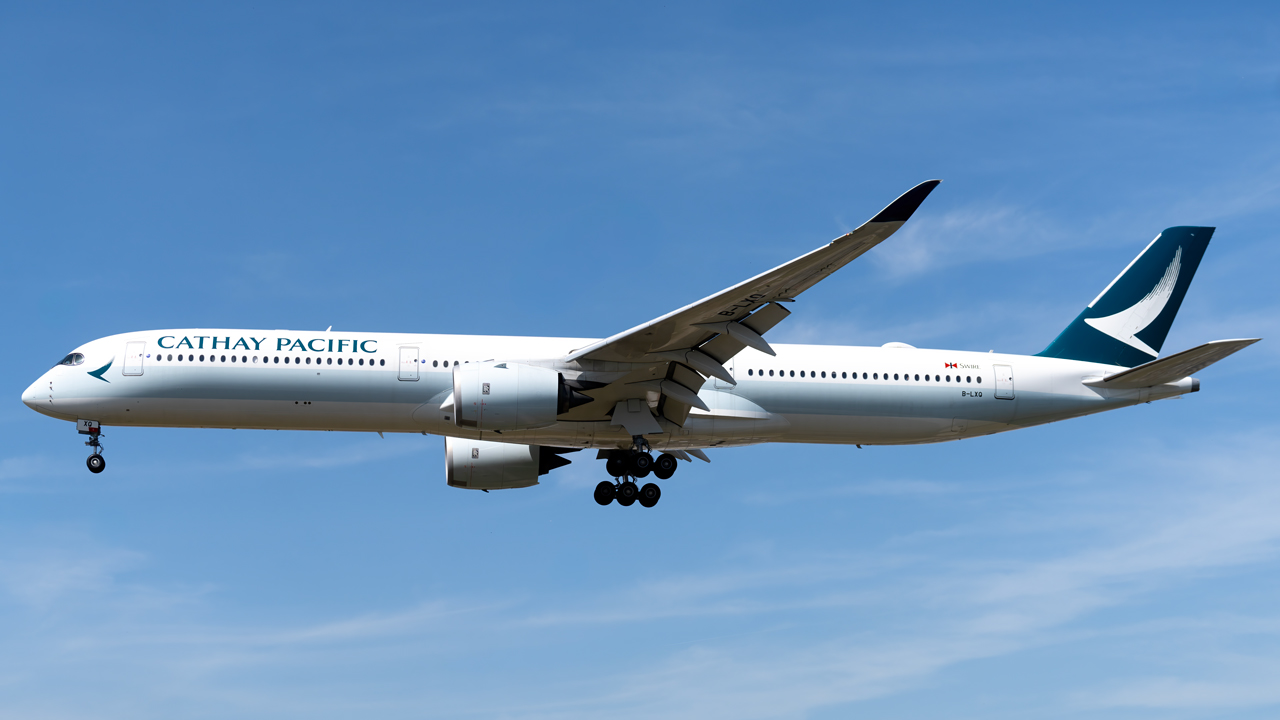 Full size: Cathay Pacific Airbus A350-1000 B-LXQ at London Heathrow International Airport