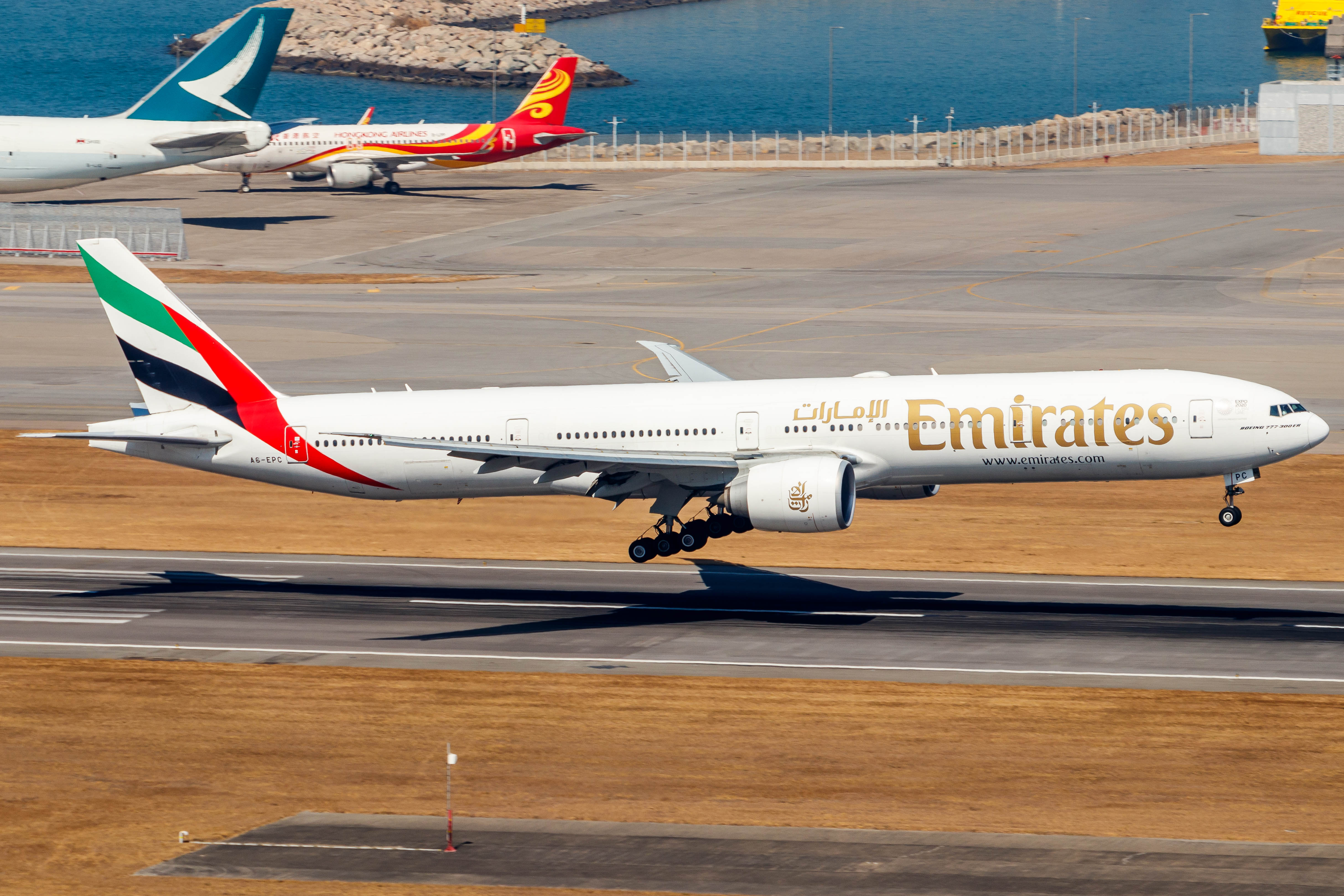 Full size: Emirates Boeing 777-300ER A6-EPC at Hong Kong International Airport