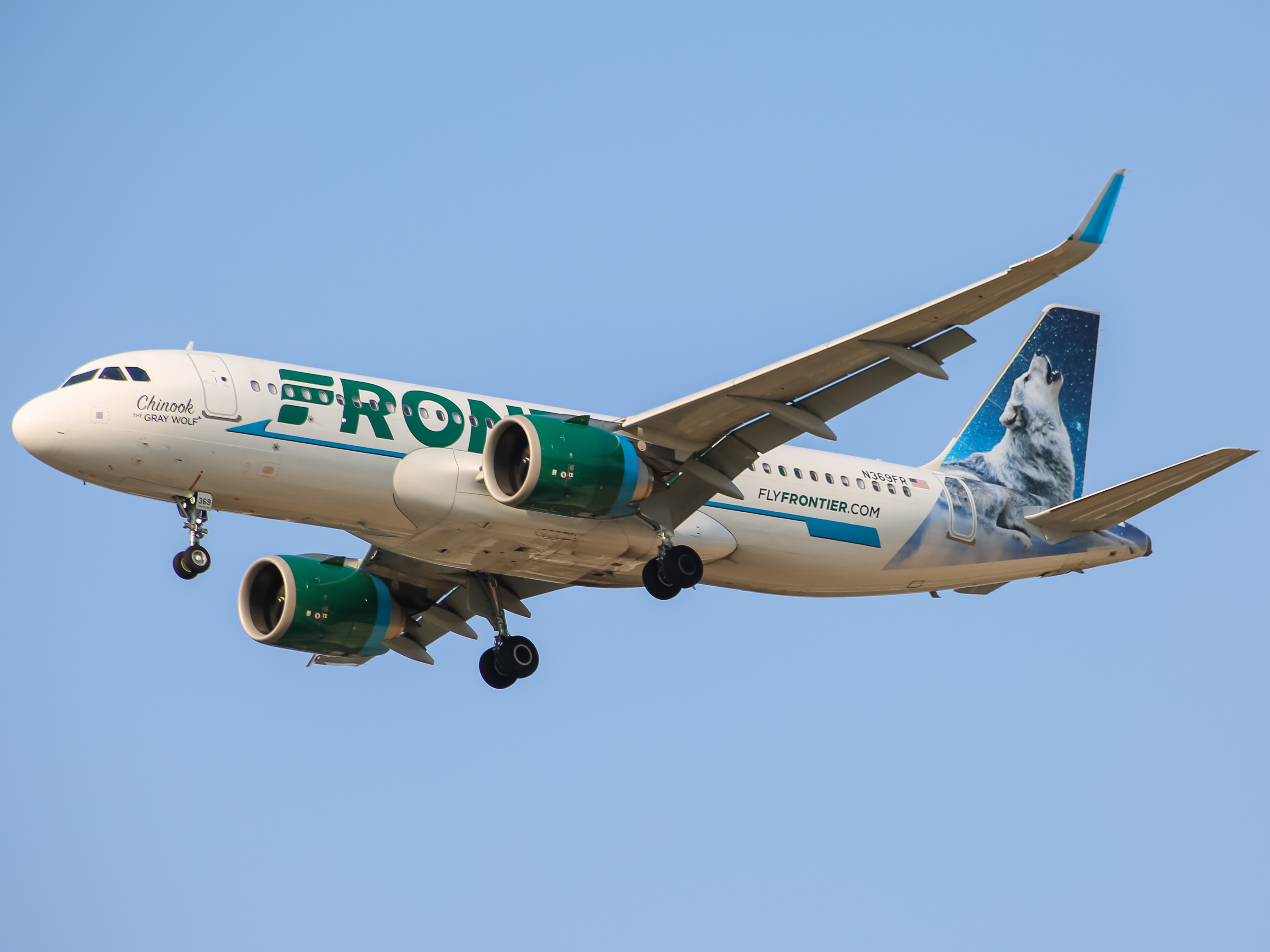Full size: Frontier Airlines Airbus A320NEO N369FR at Baltimore/Washington International Thurgood Marshall Airport