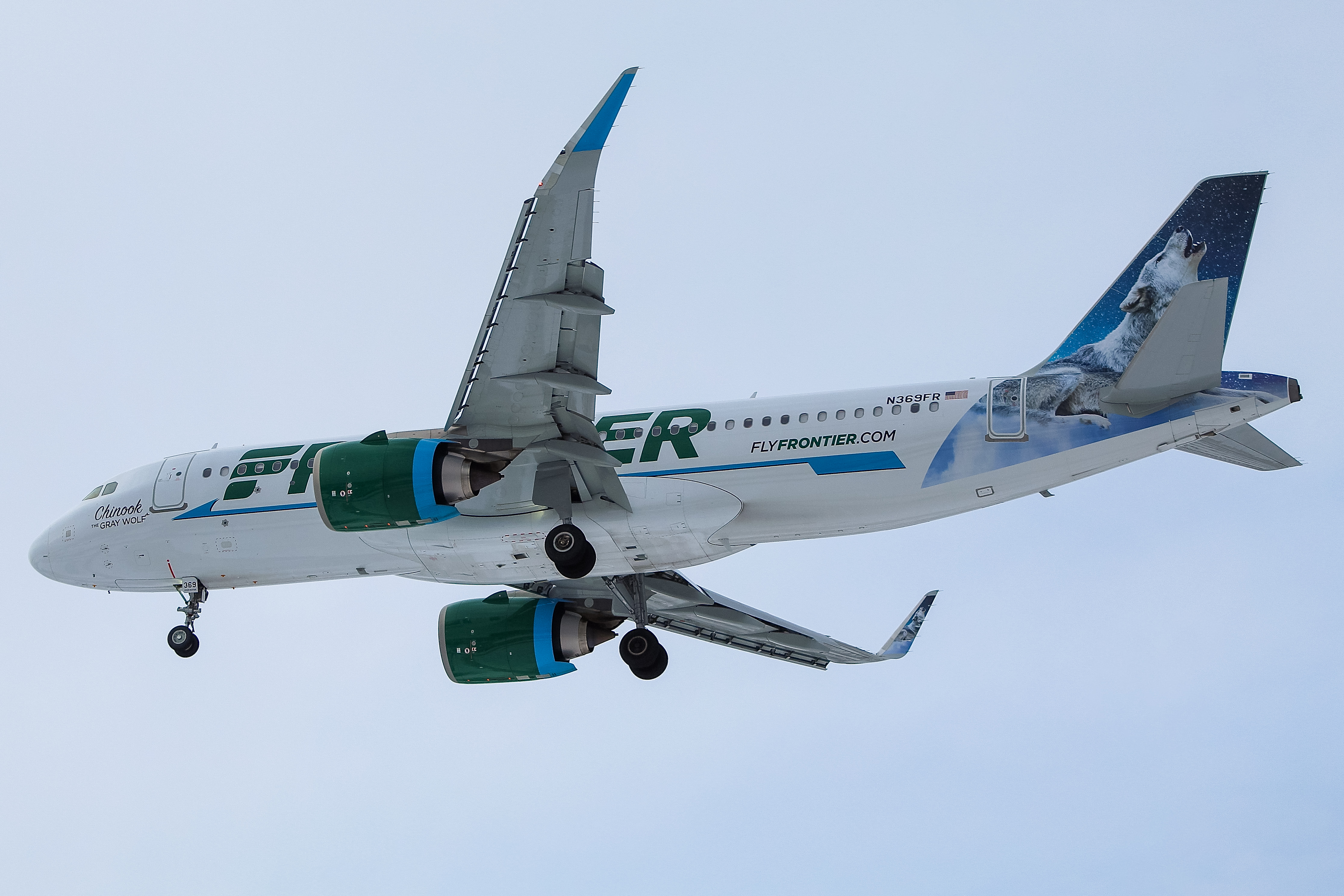 Full size: Frontier Airlines Airbus A320NEO N369FR at General Mitchell International Airport