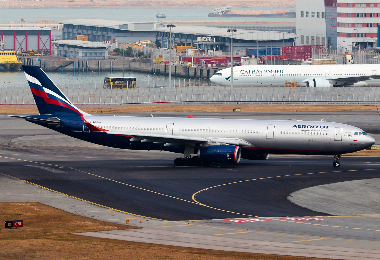 Full size: Aeroflot Airbus A330-300 VQ-BMX at Hong Kong International Airport