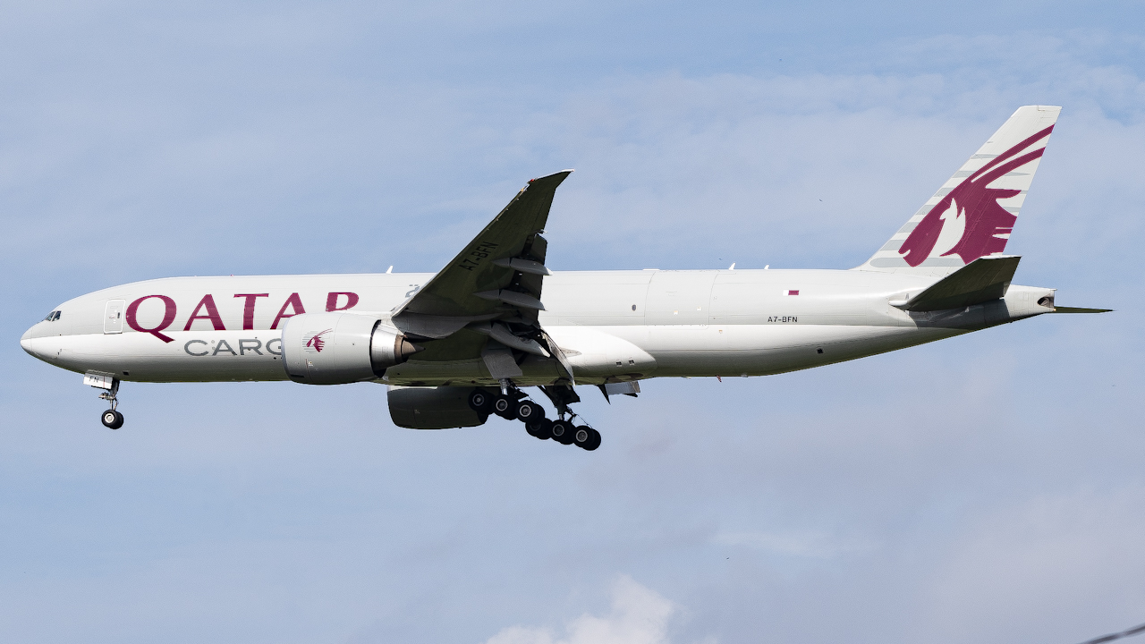 Full size: Qatar Air Cargo Boeing 777-F A7-BFK at Panama City Tocumen International Airport