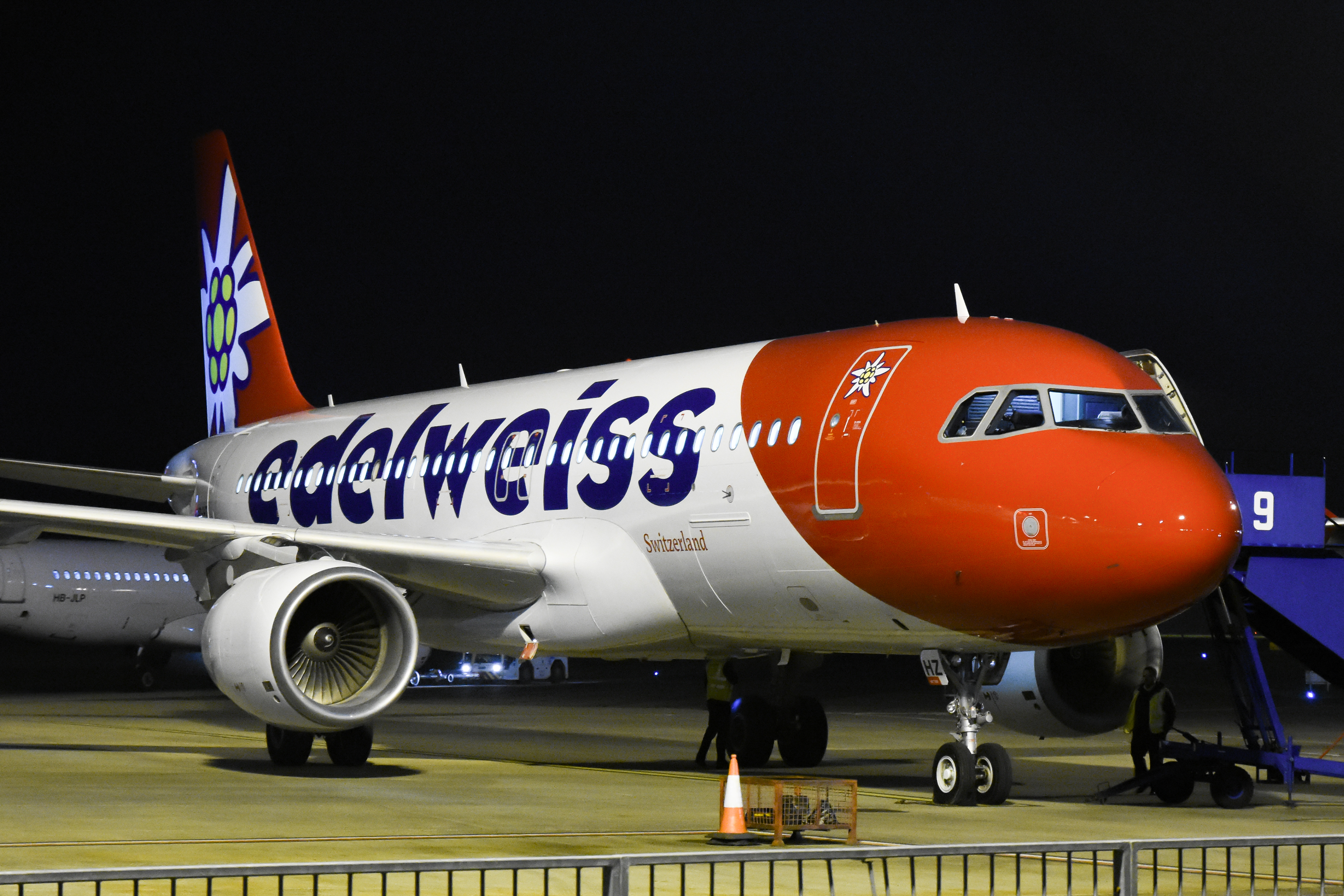 Full size: Edelweiss Air Airbus A320 HB-IHZ at Norwich International Airport