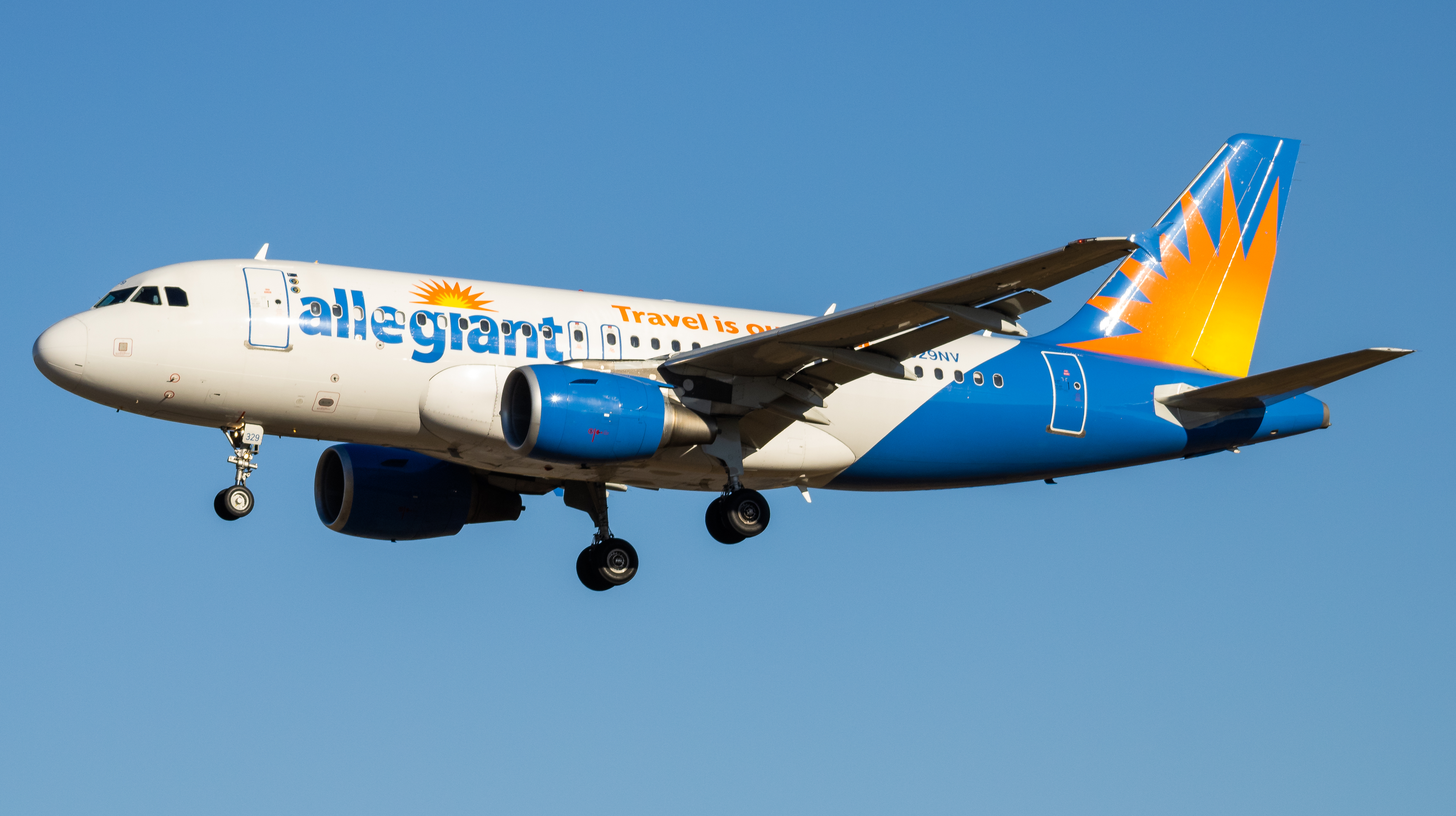 Full size: Allegiant Air Airbus A319 N329NV at Baltimore/Washington International Thurgood Marshall Airport