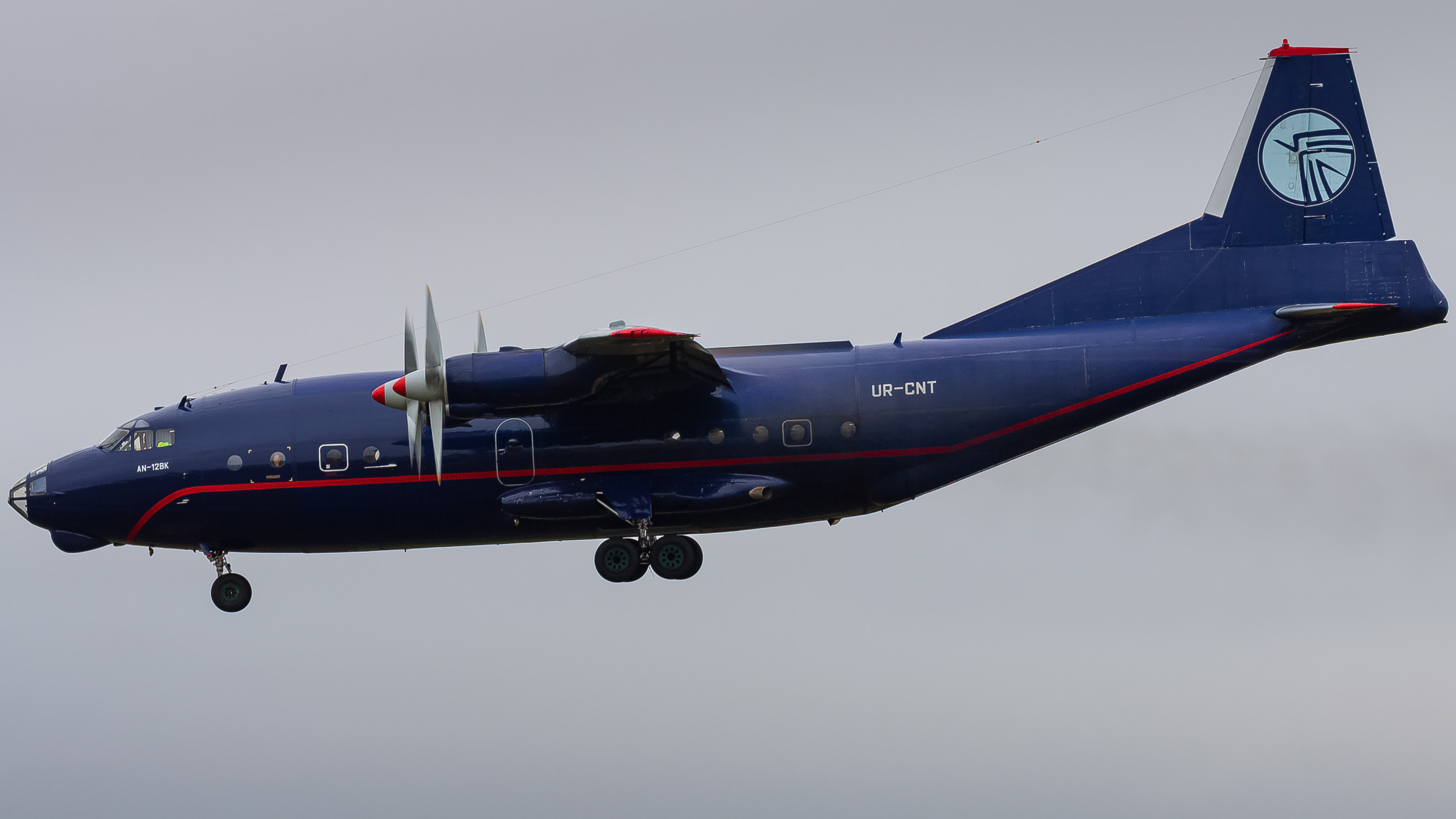 Full size: Ukraine Air Alliance Antonov AN-12BK UR-CNT at Houston-George Bush Intercontinental Airport