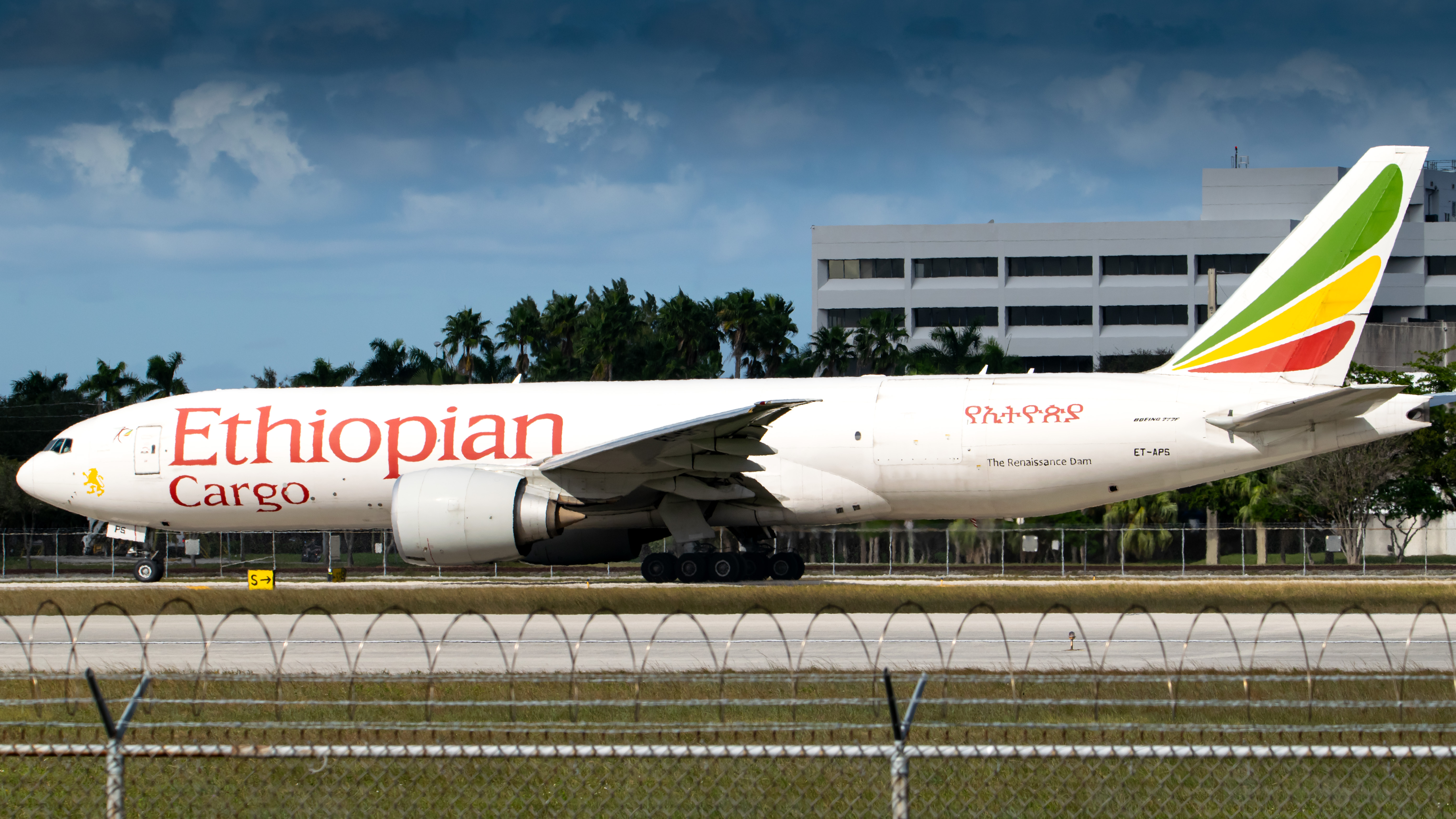 Full size:  Ethiopian Cargo Boeing 777-F ET-APS at Miami International Airport