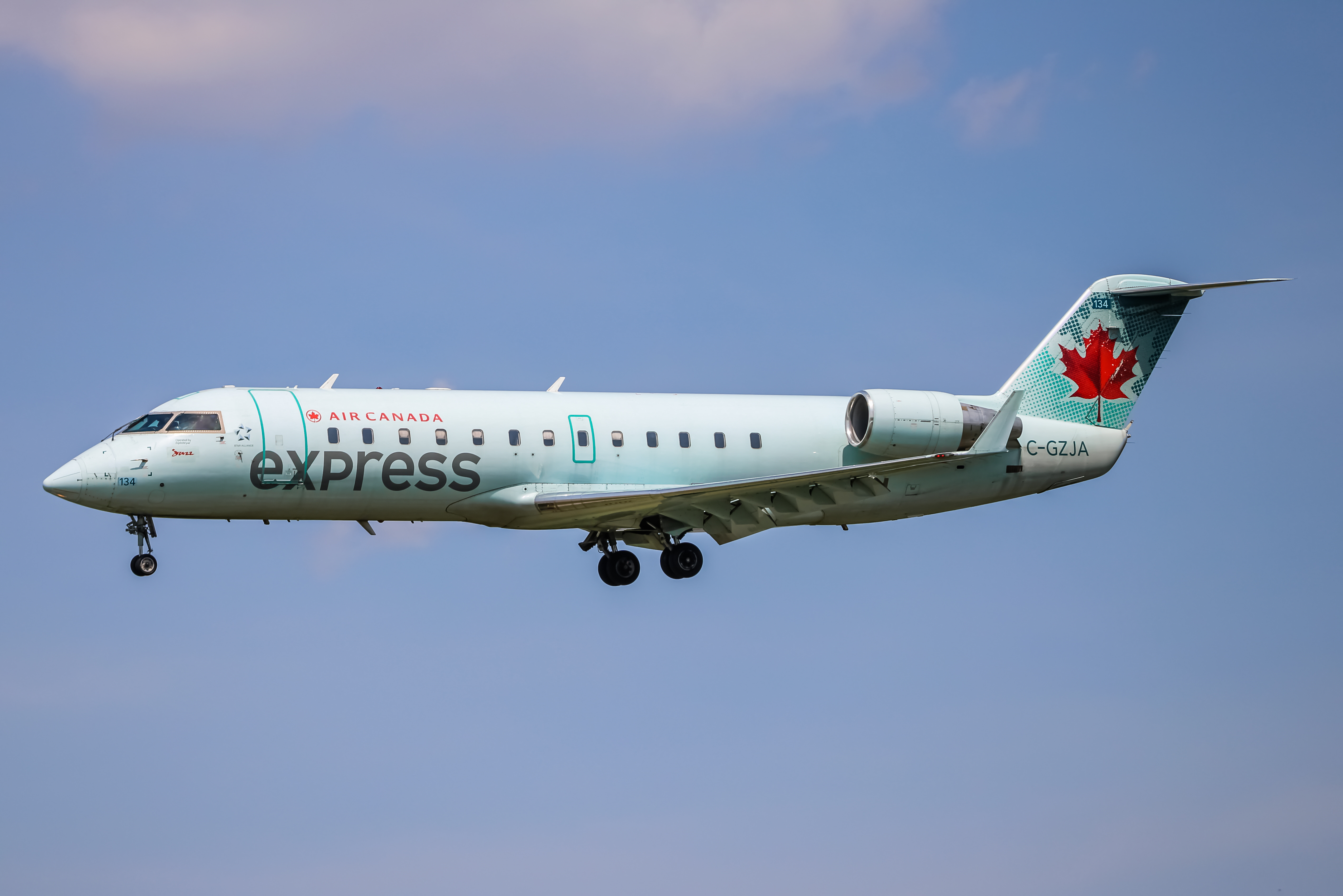 Full size: Air Canada Express Mitsubishi CRJ-200 C-GZJA at Baltimore/Washington International Thurgood Marshall Airport