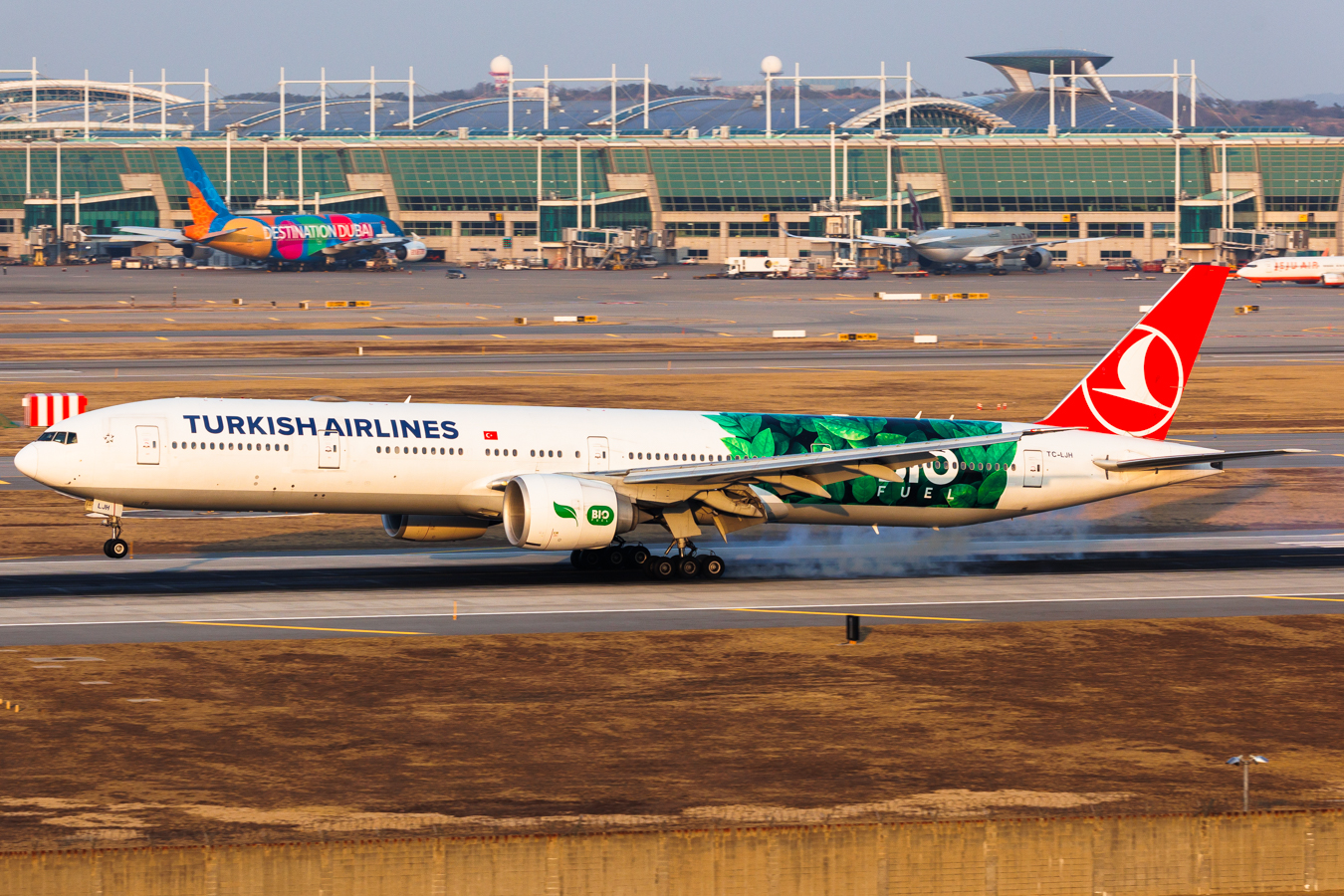 Full size: Turkish Airlines Boeing 777-300ER TC-LJH at Seoul-Incheon International Airport