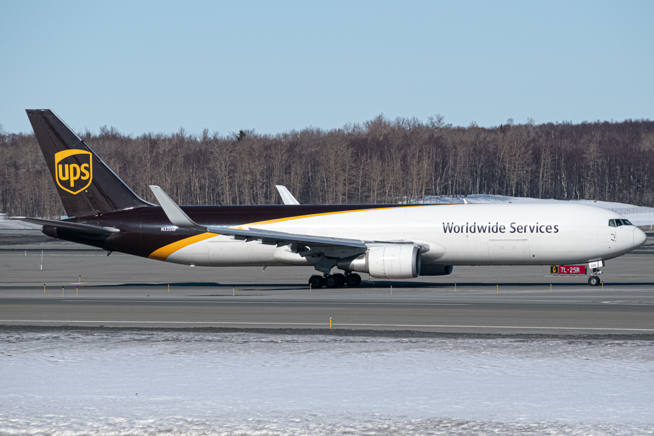 Full size: United Parcel Service Boeing 767-300F N335UP at Anchorage Ted Stevens International Airport