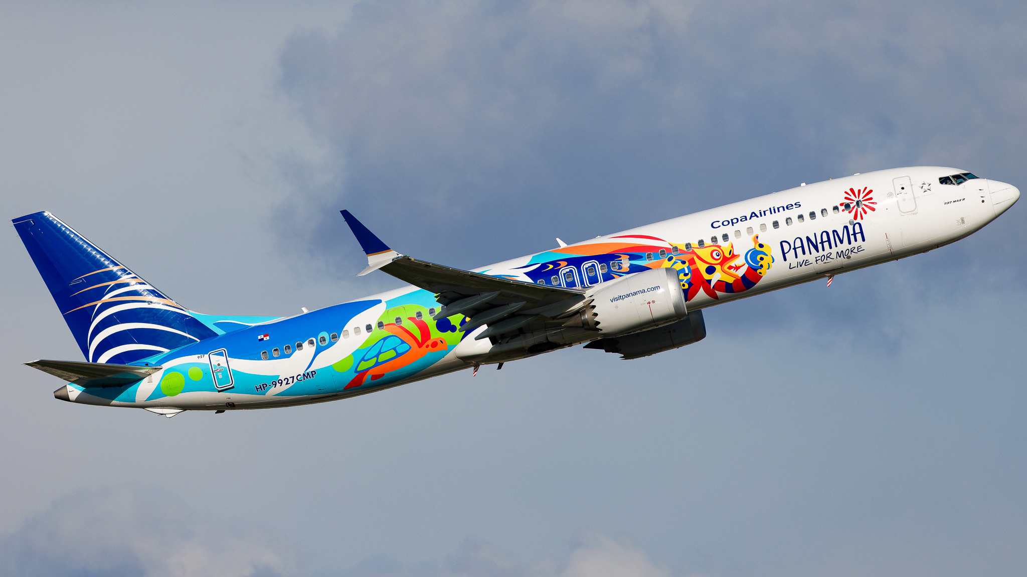 Full size: Copa Airlines Boeing 737 MAX 9 HP-9927CMP at Tampa International Airport