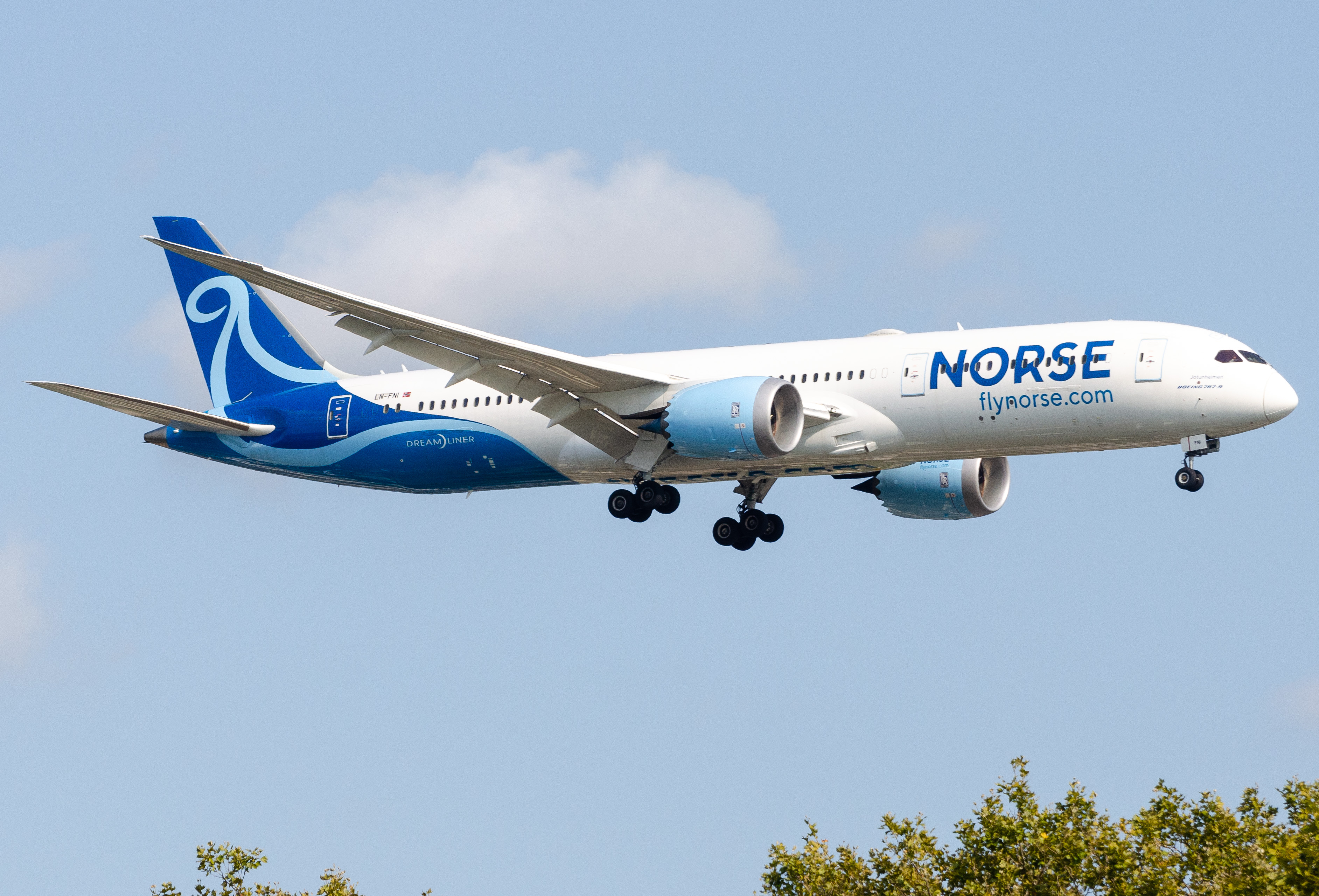 Full size: Norse Airways Boeing 787-9 LN-FNI at John F. Kennedy International Airport