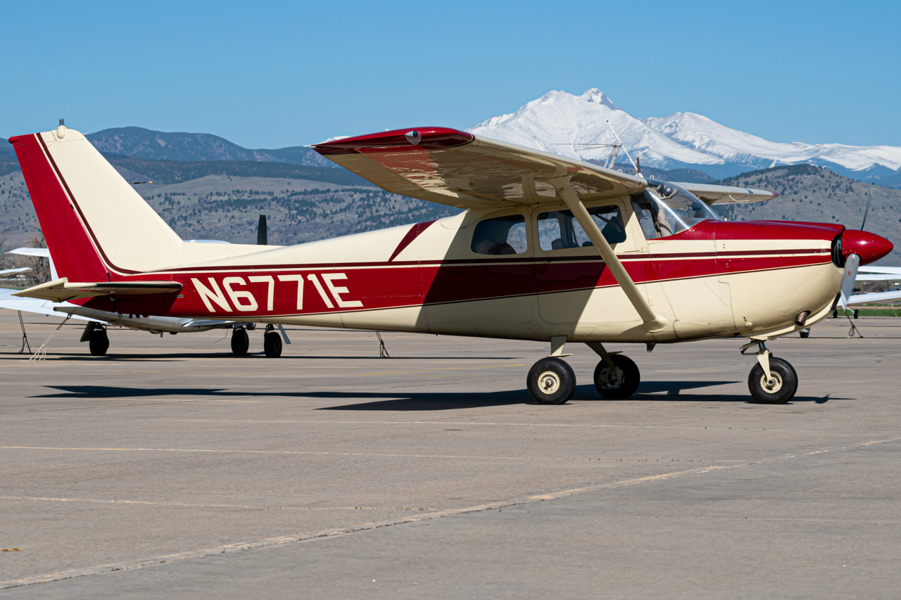 Full size: PRIVATE Cessna 175 Skyhawk N6771E at Vance Brand Airport