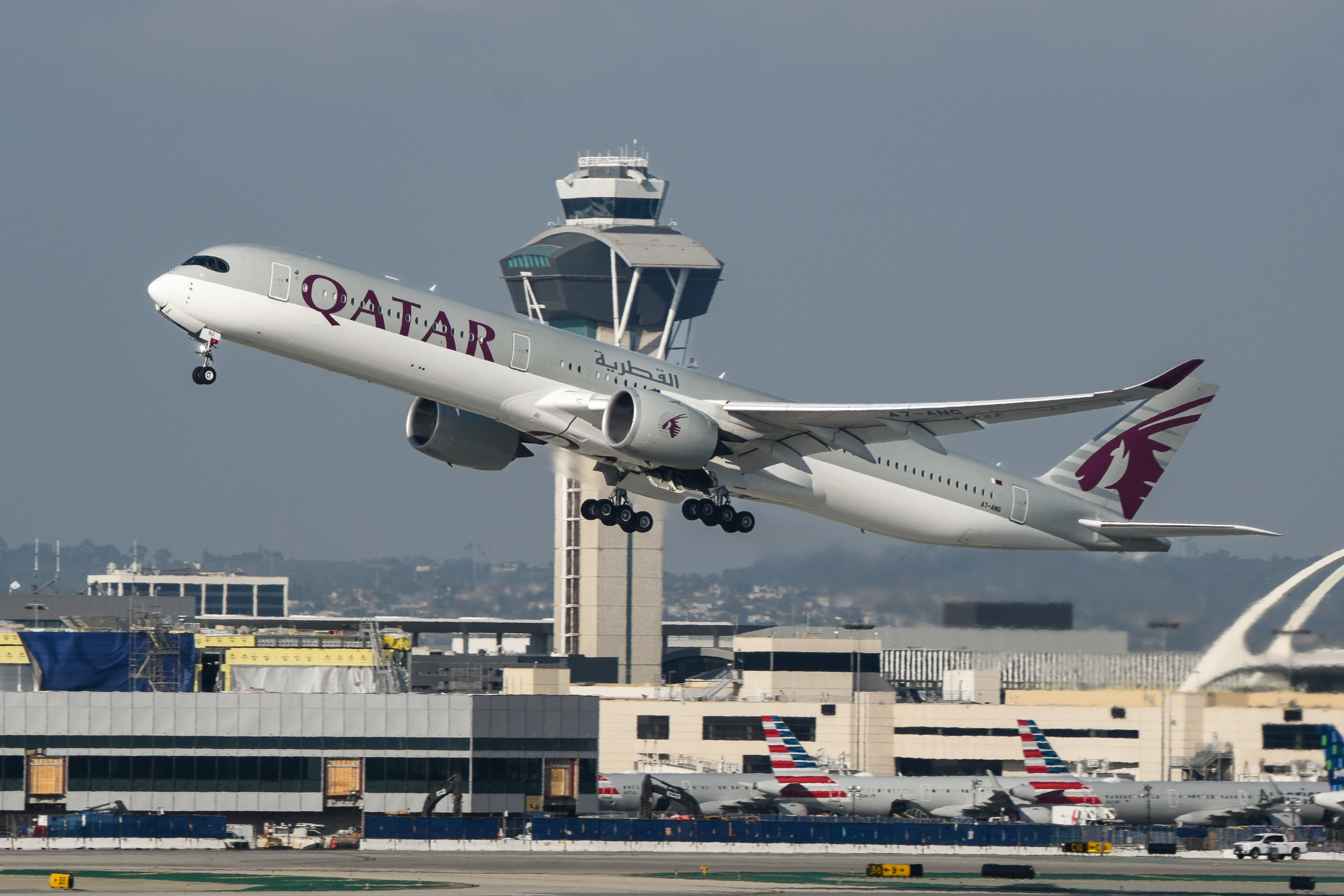 Full size: Qatar Airways Airbus A350-1000 A7-ANG at Los Angeles International Airport