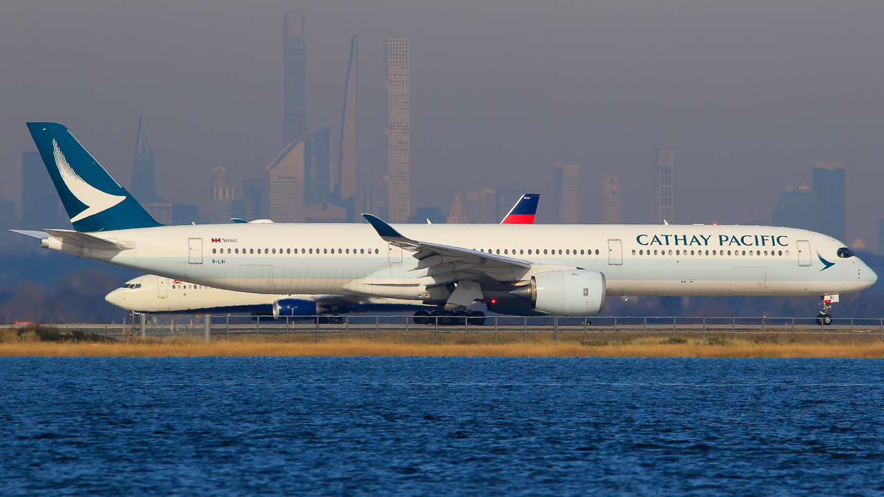Full size: Cathay Pacific Airbus A350-1000 B-LXI at John F. Kennedy International Airport