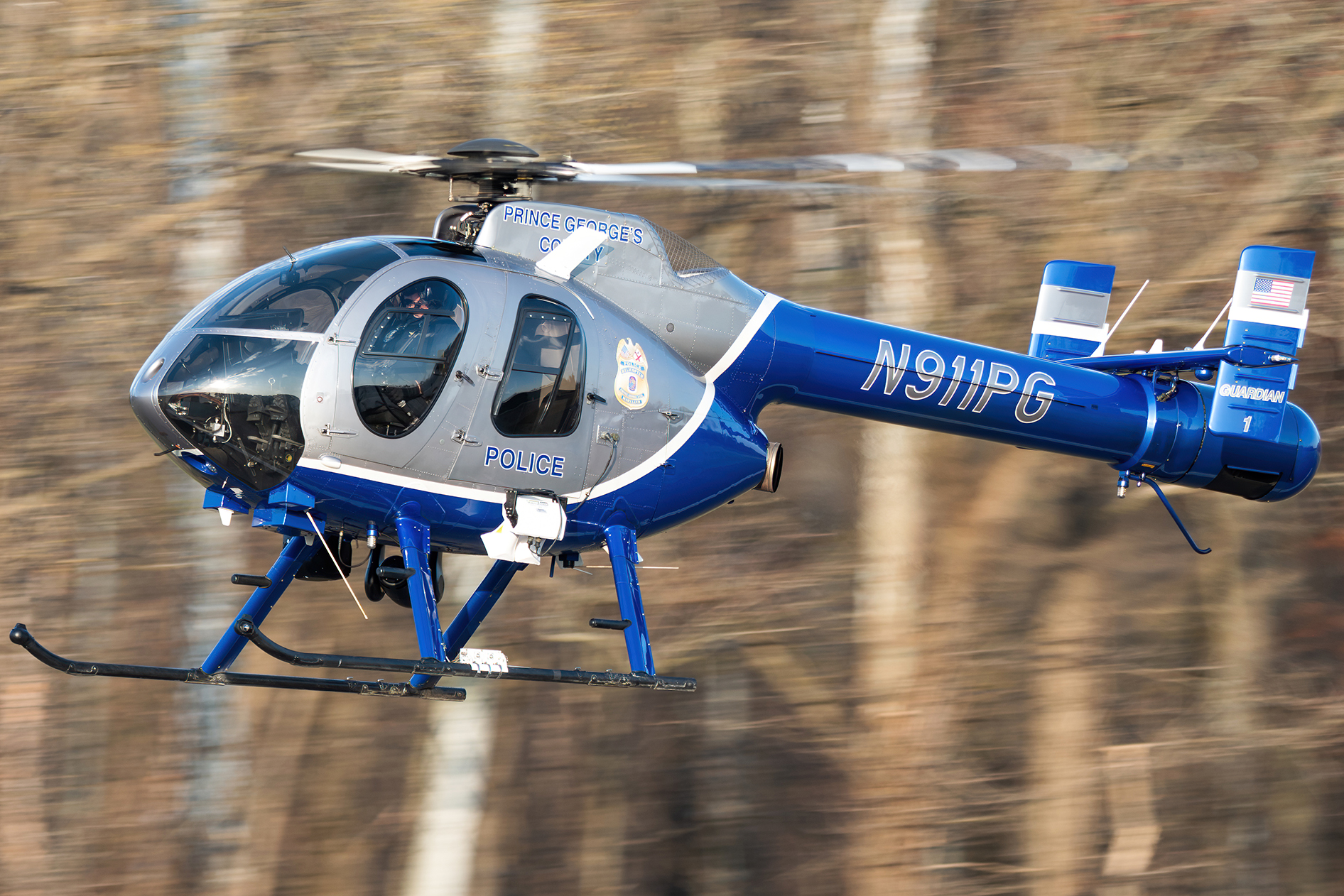 Full size: PRIVATE MD Helicopters MD520 N911PG at College Park Airport